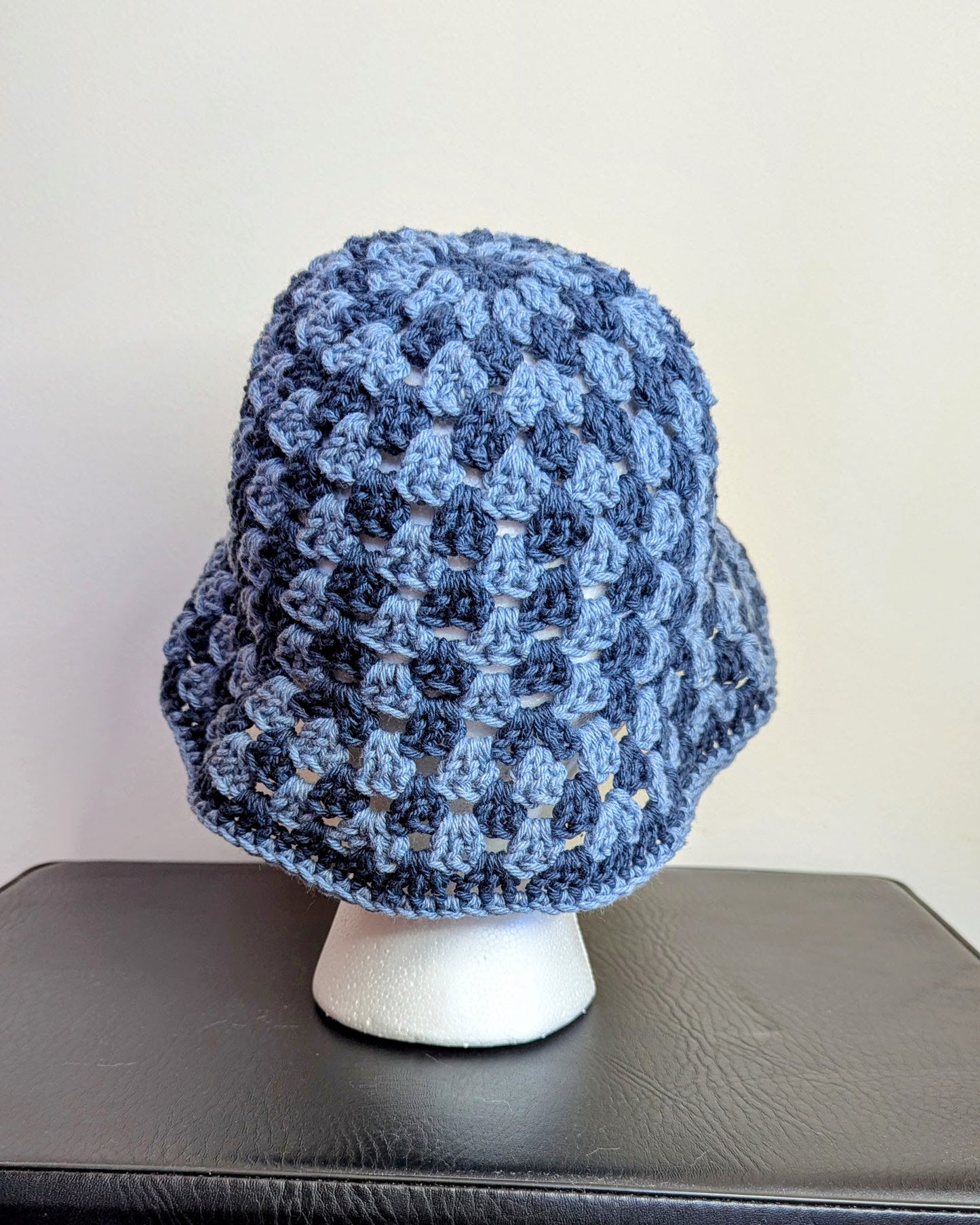 Granny Stitch Crochet Bucket Hat (Indigo & Blue Jeans)