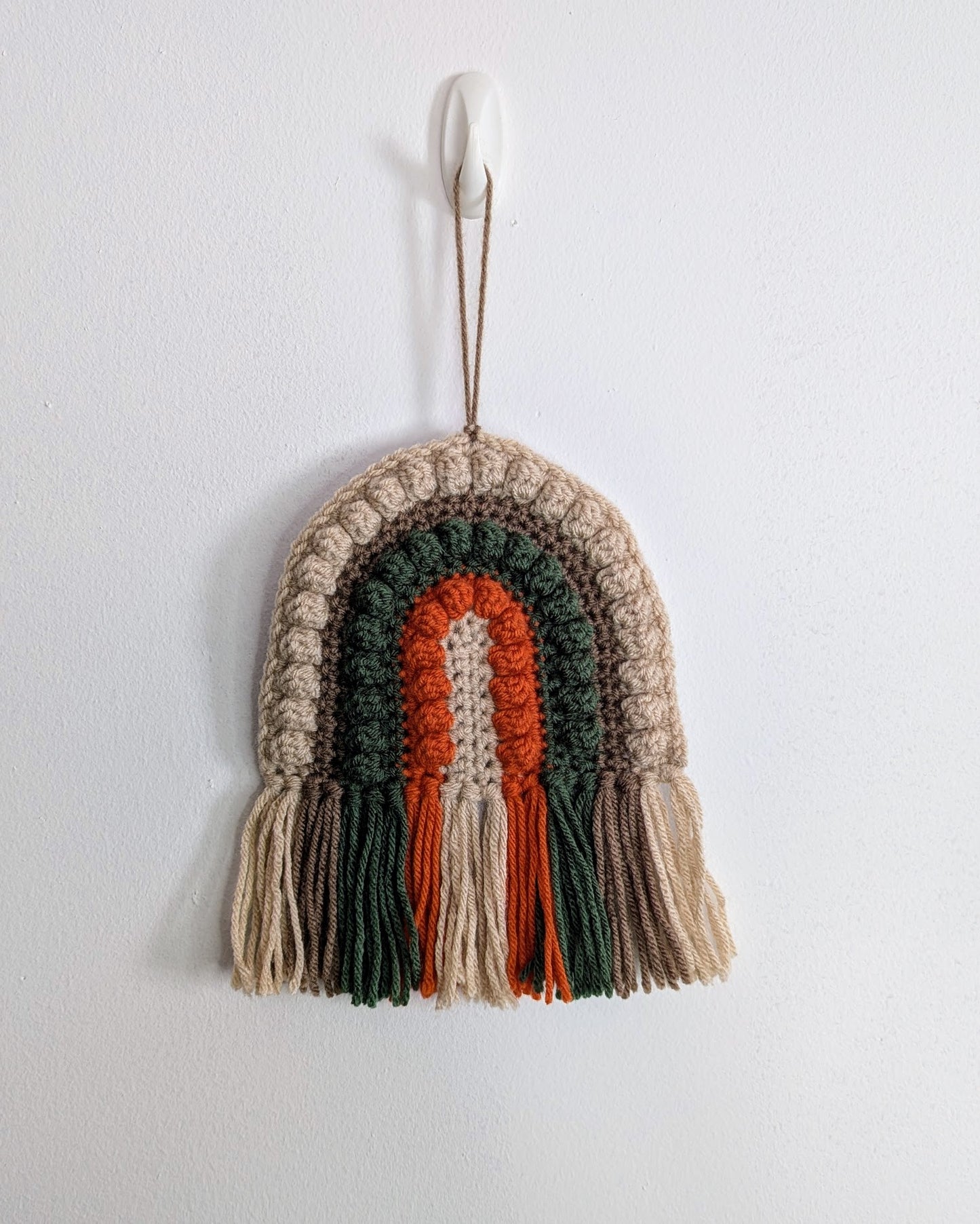 Puff Rainbow Crochet Wall Hang (Earth Tones)