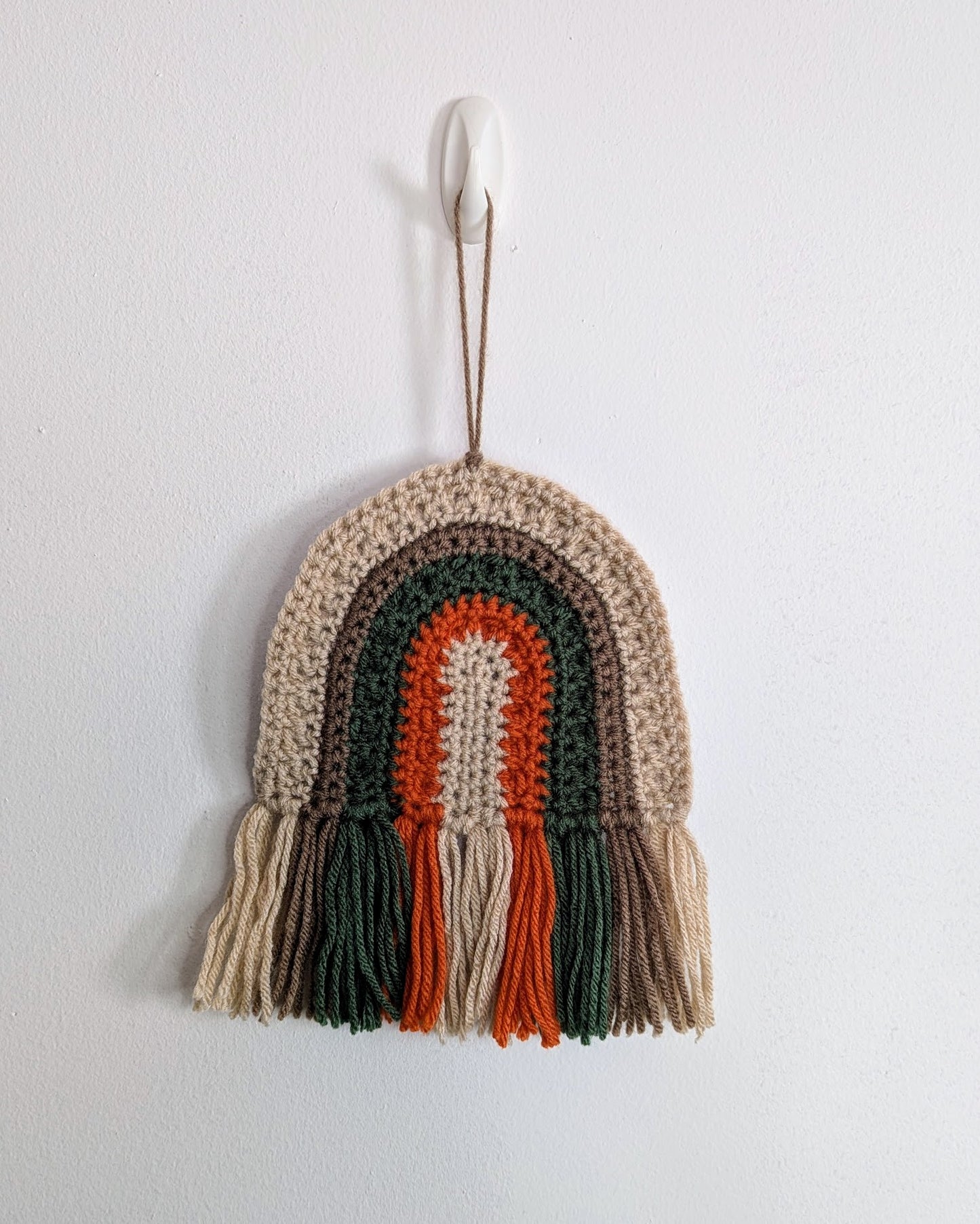 Puff Rainbow Crochet Wall Hang (Earth Tones)