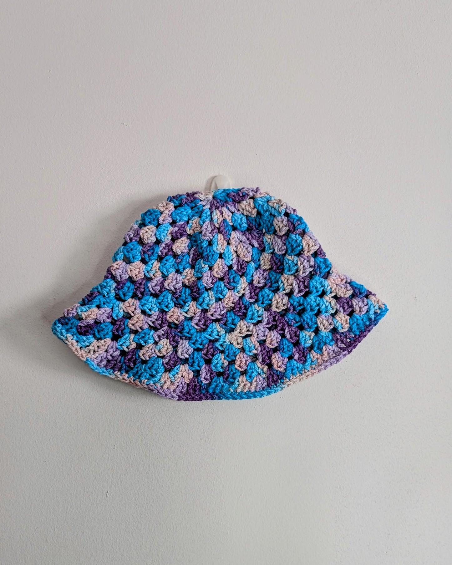 Granny Stitch Crochet Bucket Hat (Jewel Tones Ombre)
