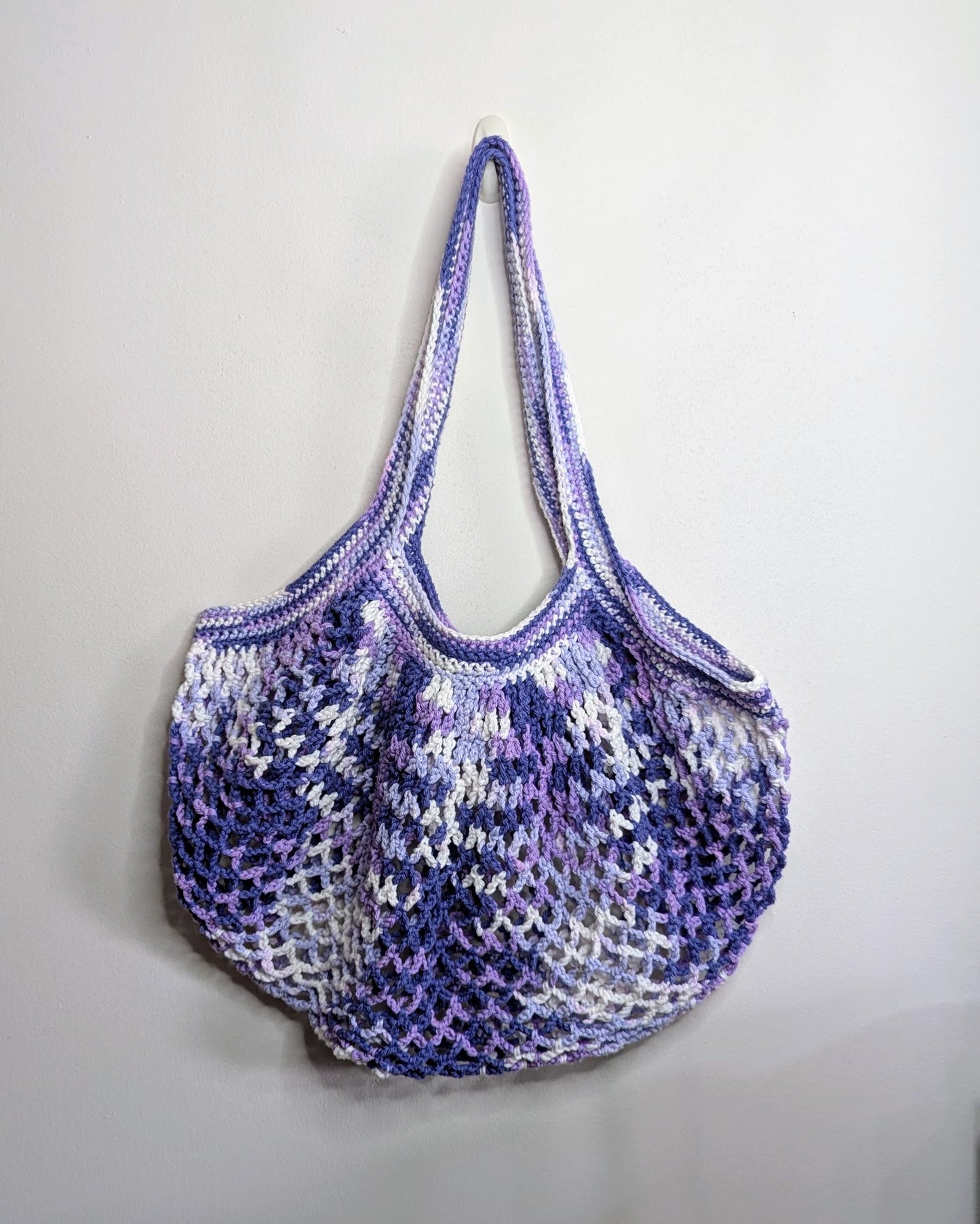 Diamond Mesh Round Market Bag (Large Purple Haze Ombre)