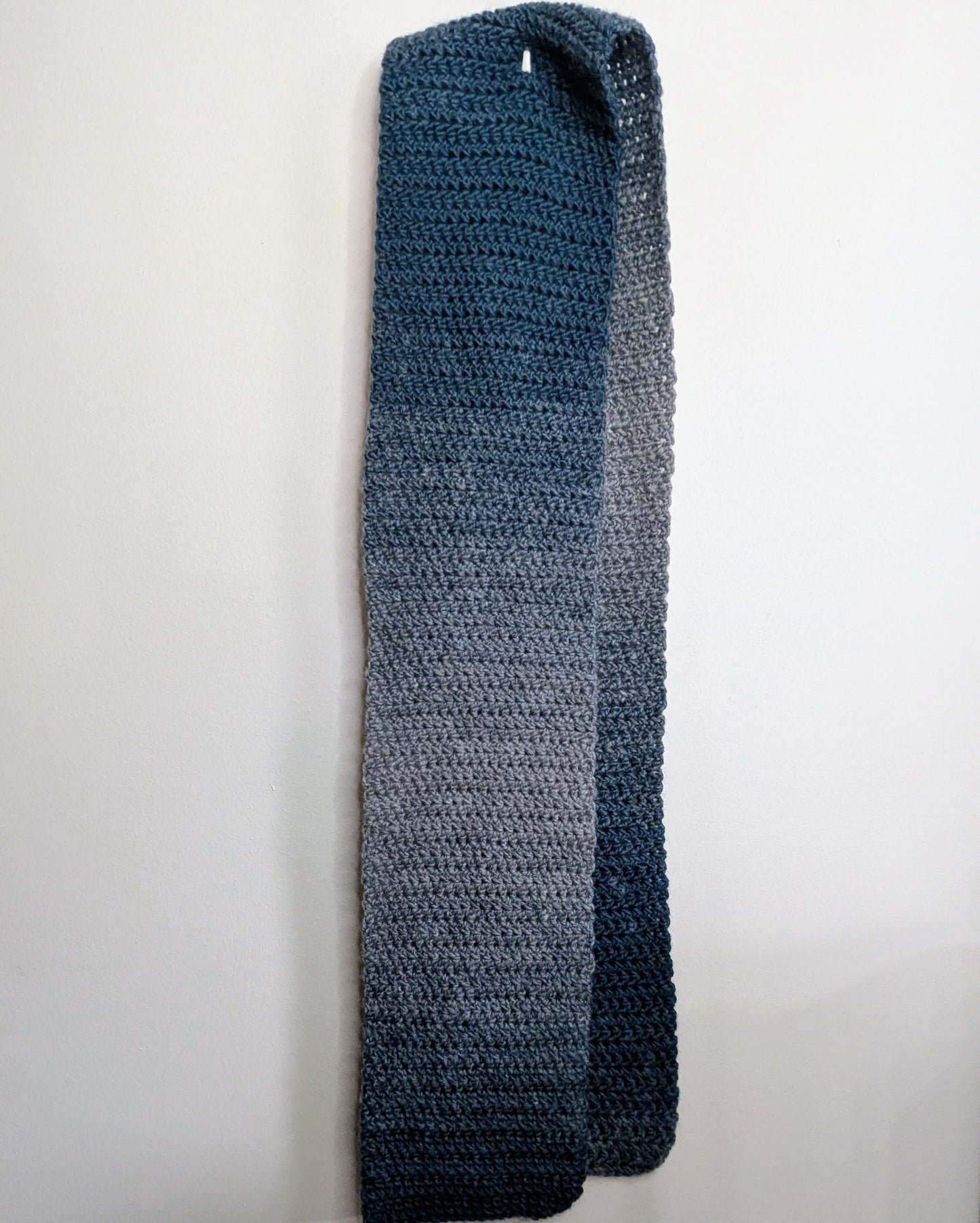 Two-Tone Crochet Scarf (Teal & Gray)
