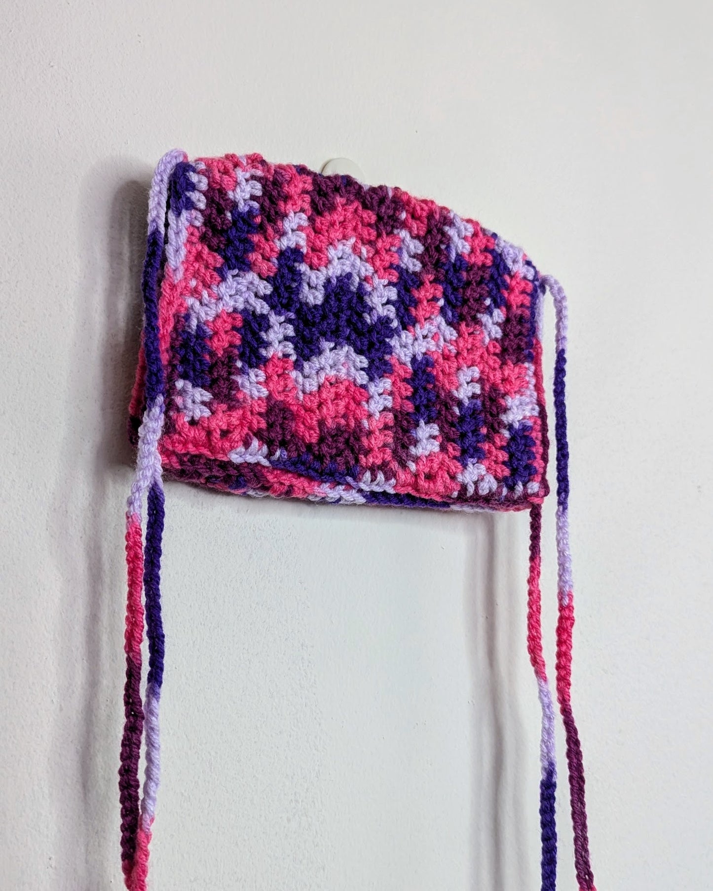 Crochet Car Visor Pouch (Purples & Pink)