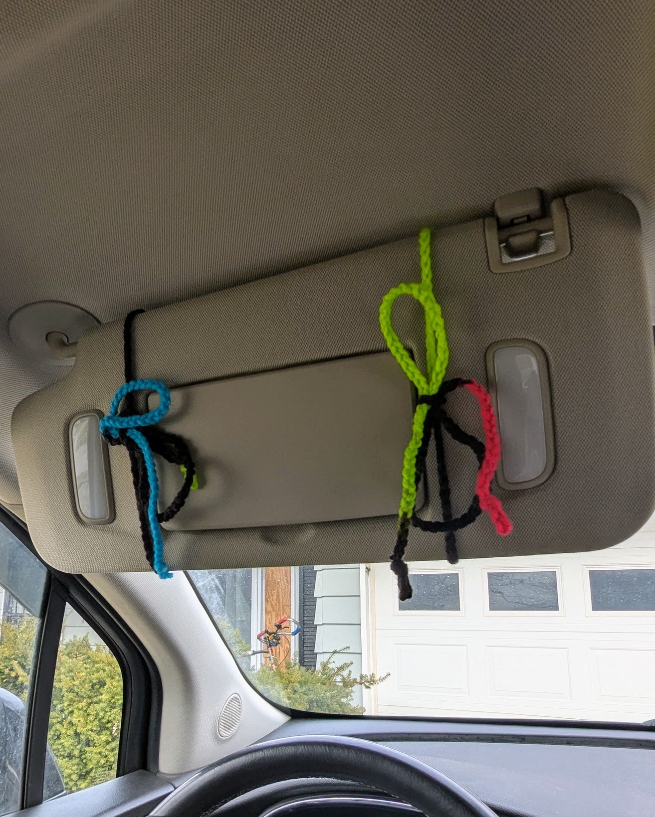 Crochet Car Visor Pouch (Purples & Pink)