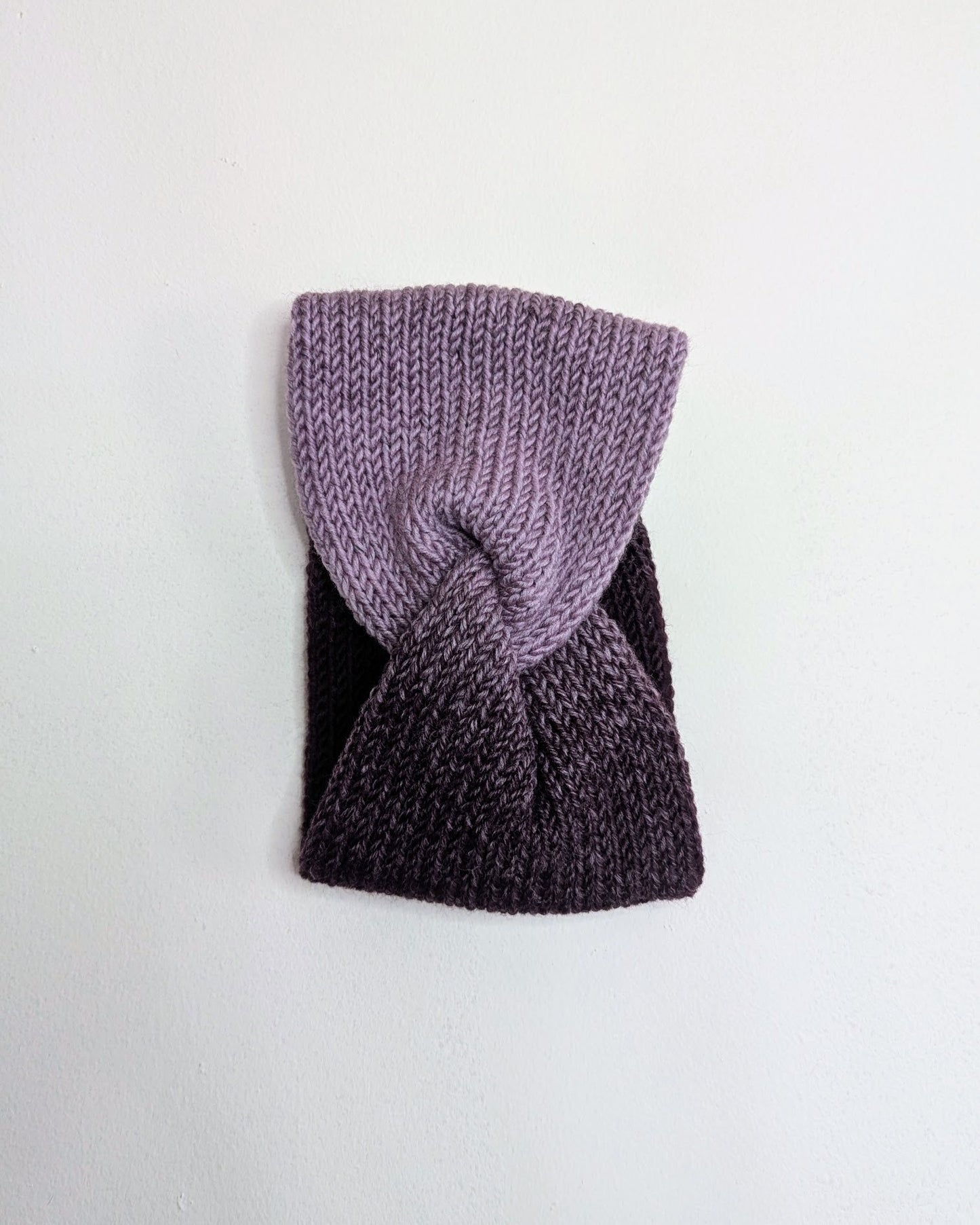 Same Skein Double Knit Hat & Headband Set (Purple)
