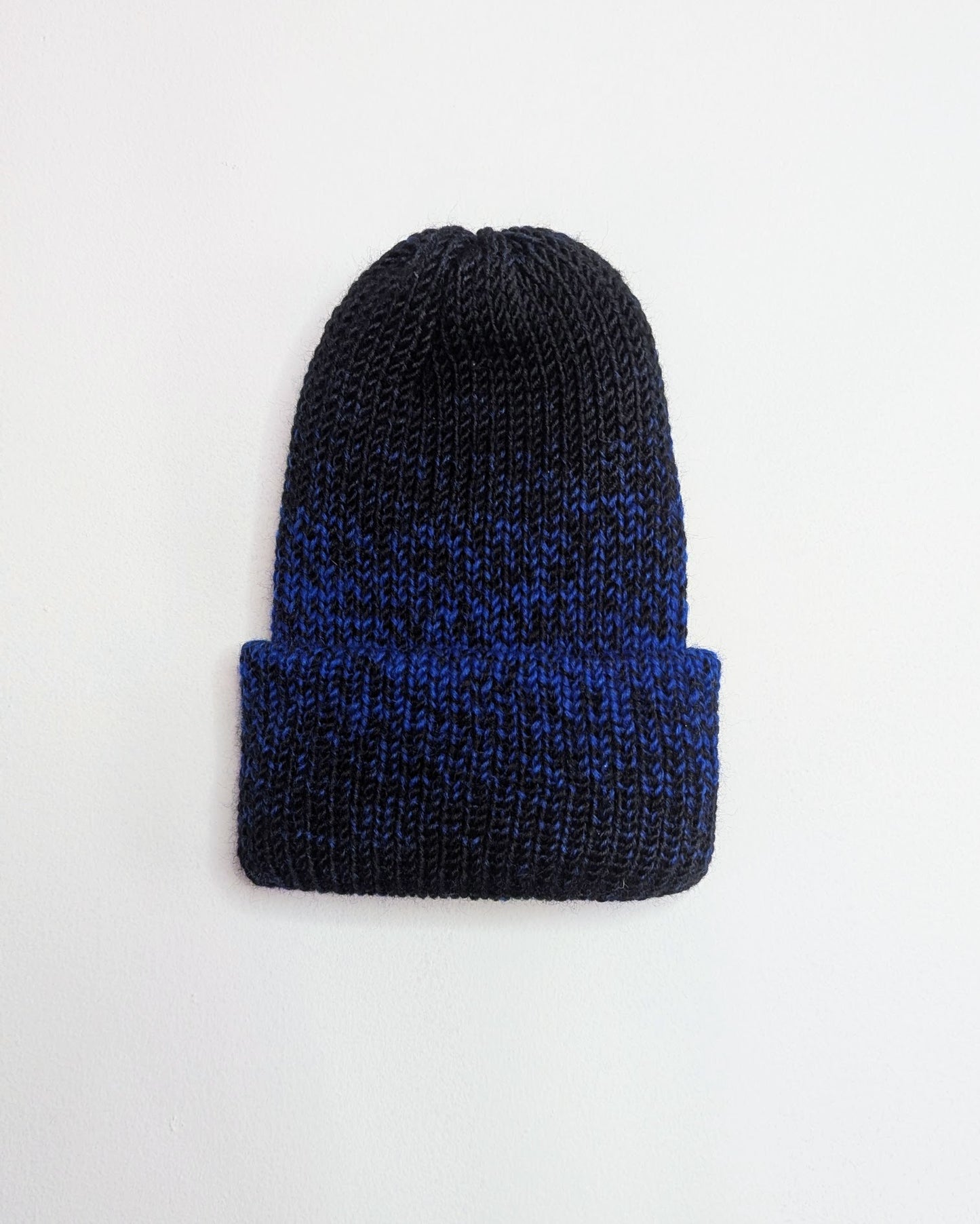 Same Skein Double Knit Hat & Headband Set (Blue & Black)