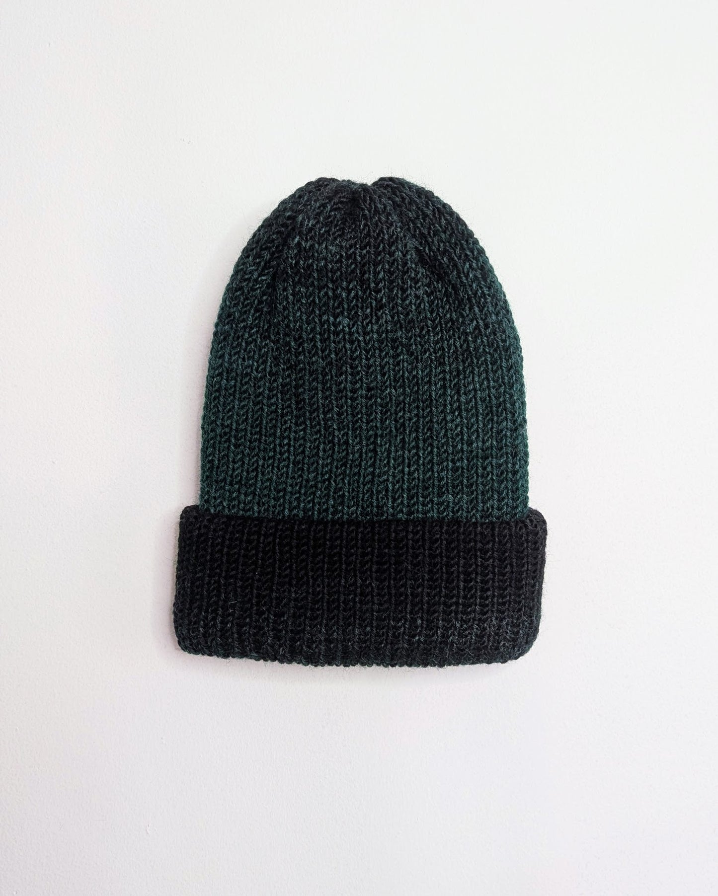 Same Skein Double Knit Hat & Headband Set (Green & Black)