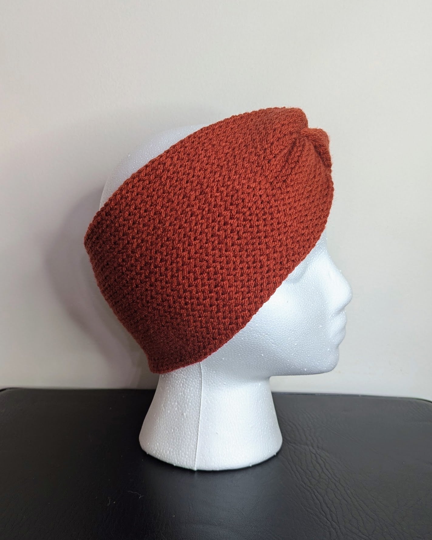 Twisted Double Knit Headband (Burnt Orange)
