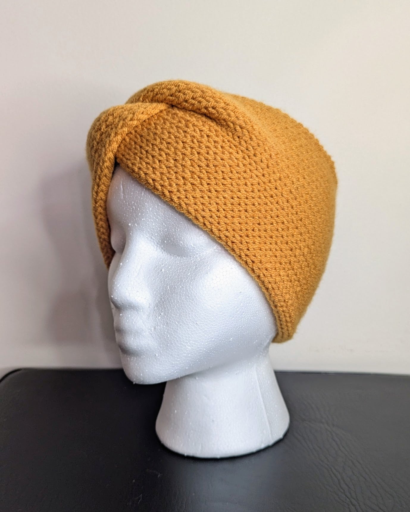 Twisted Double Knit Headband (Mustard Yellow)