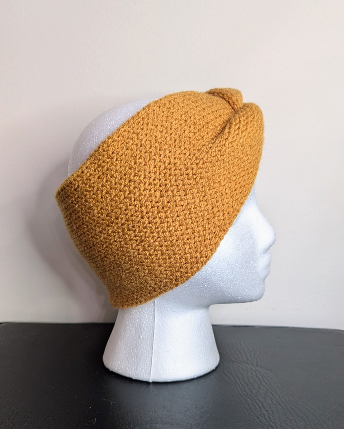 Twisted Double Knit Headband (Mustard Yellow)