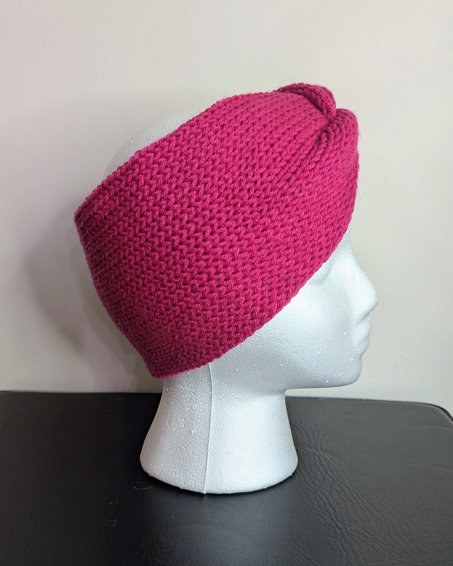 Twisted Double Knit Headband (Hot Pink)