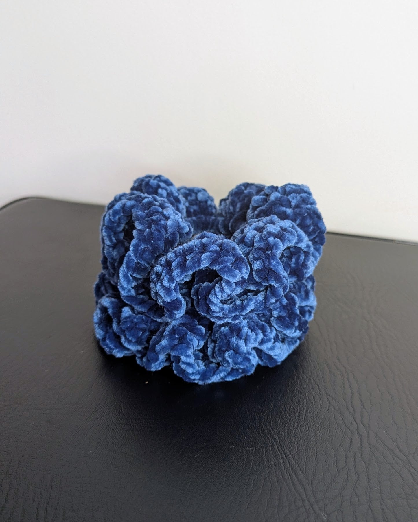 Velvet Ruffle Scrunchie (Regal Blue)