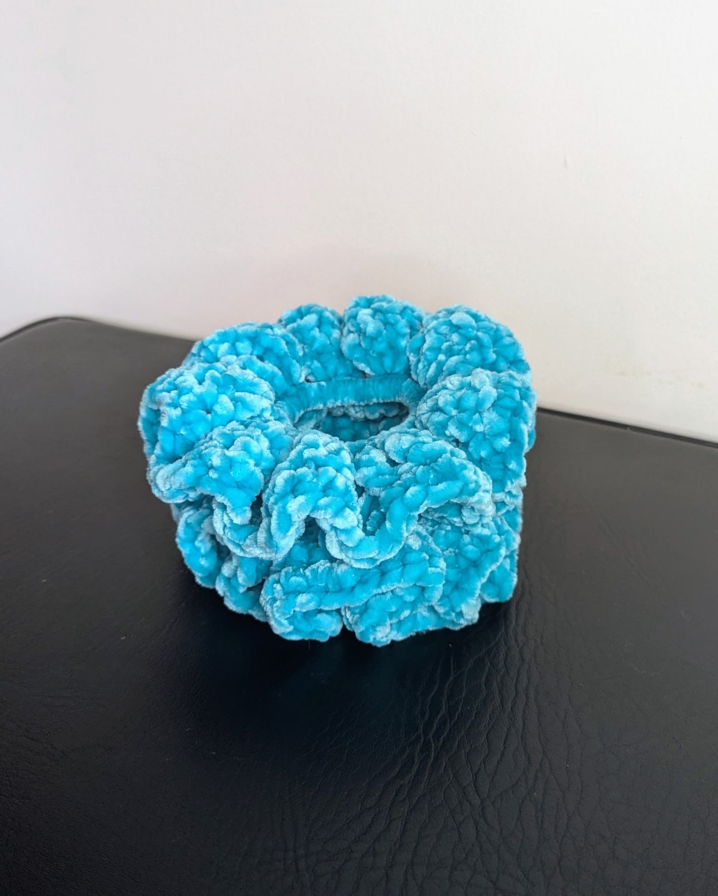 Velvet Ruffle Scrunchie (Blue Crush)
