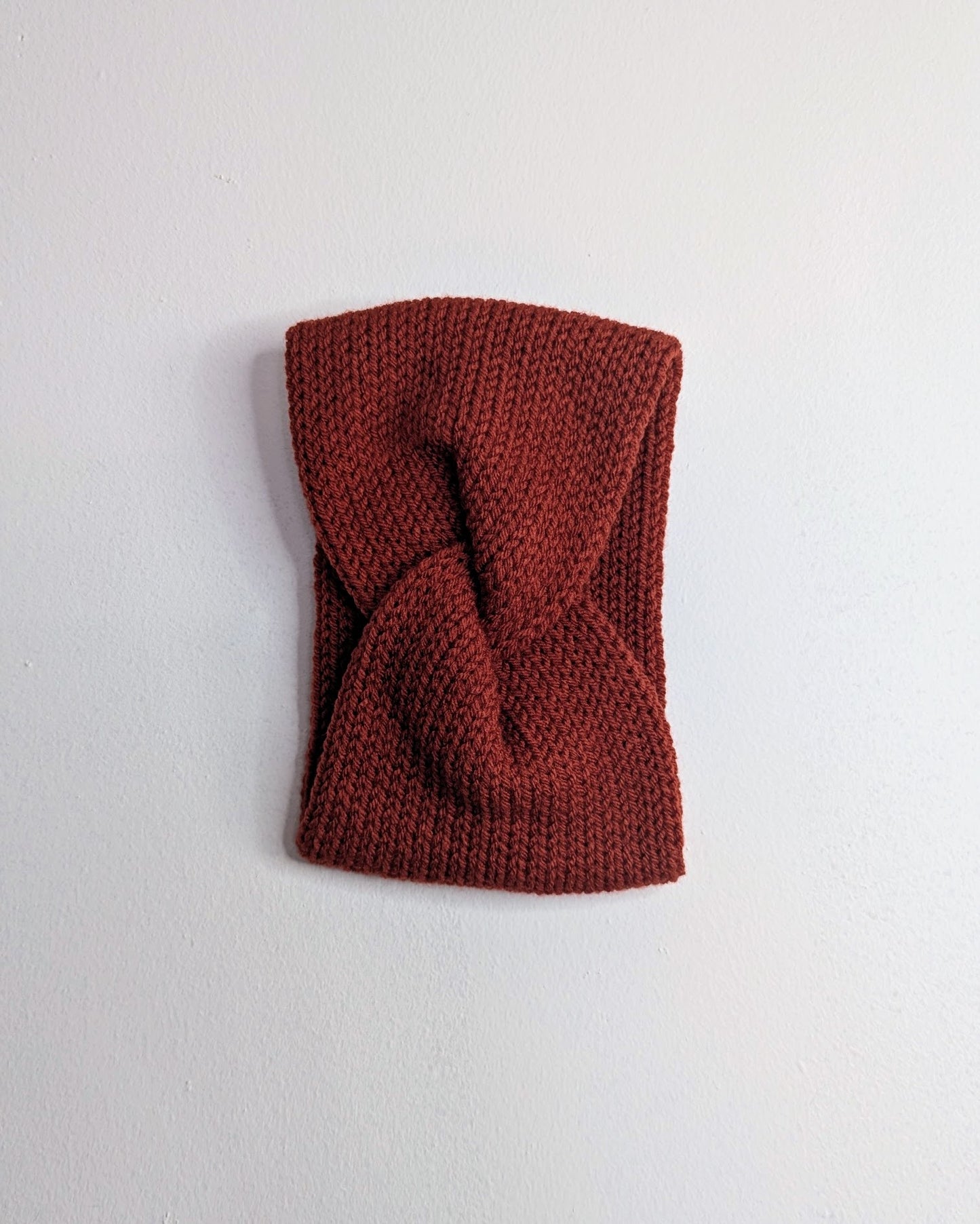 Twisted Double Knit Headband (Burnt Orange)