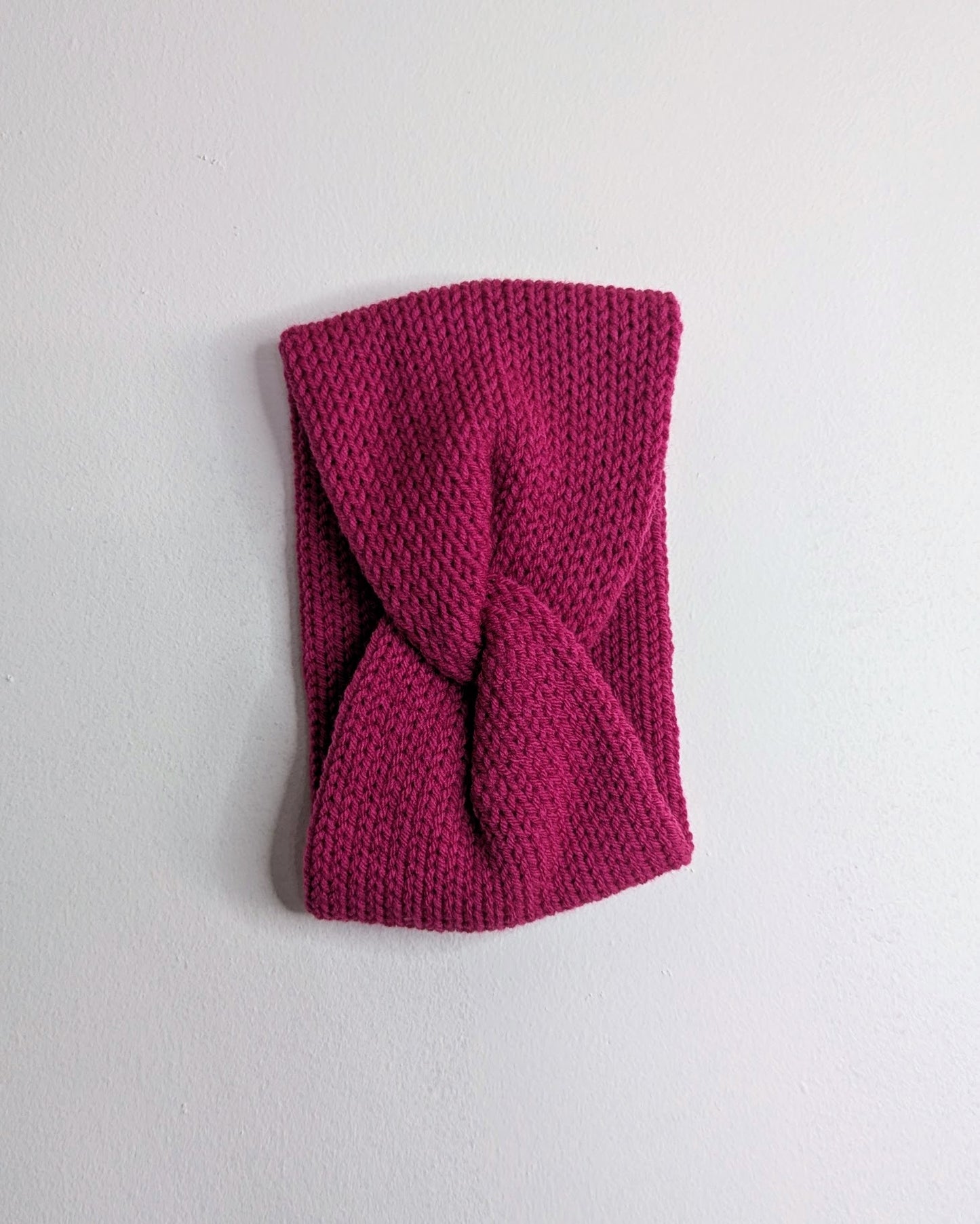 Twisted Double Knit Headband (Hot Pink)