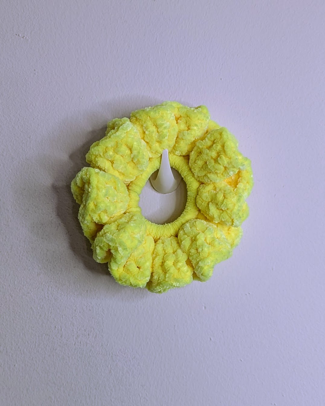 Velvet Ruffle Scrunchie (Safety Yellow)