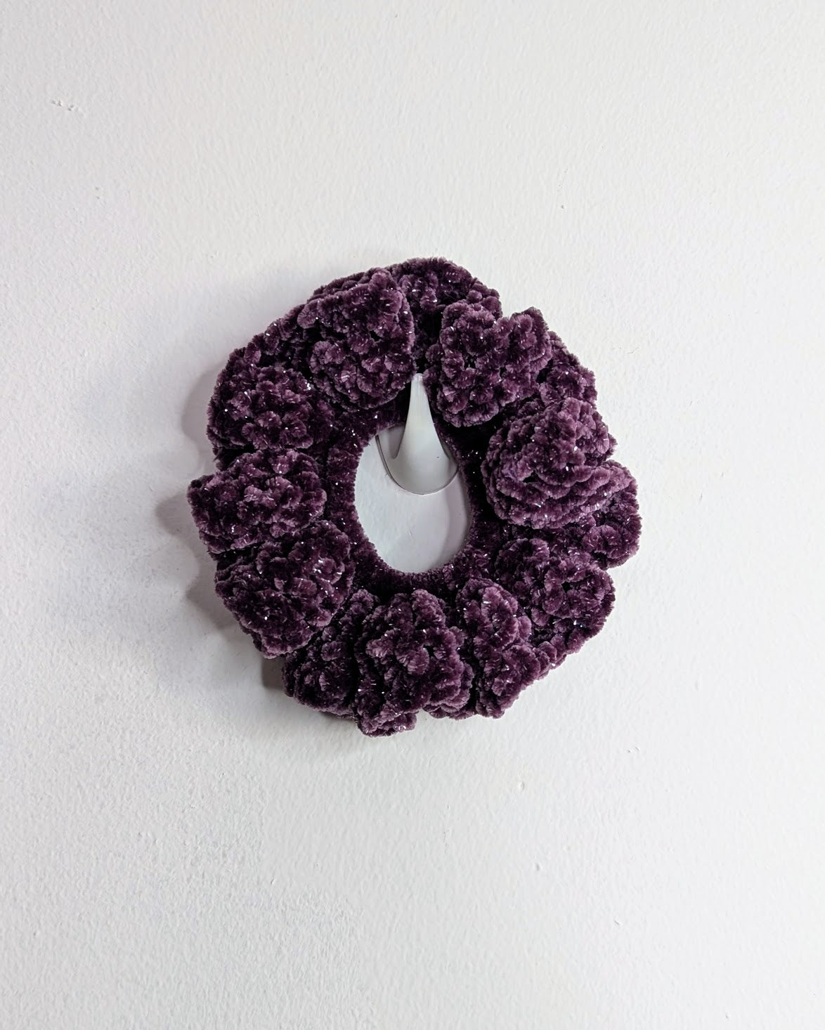 Velvet Ruffle Scrunchie (Deep Purple Sparkle)