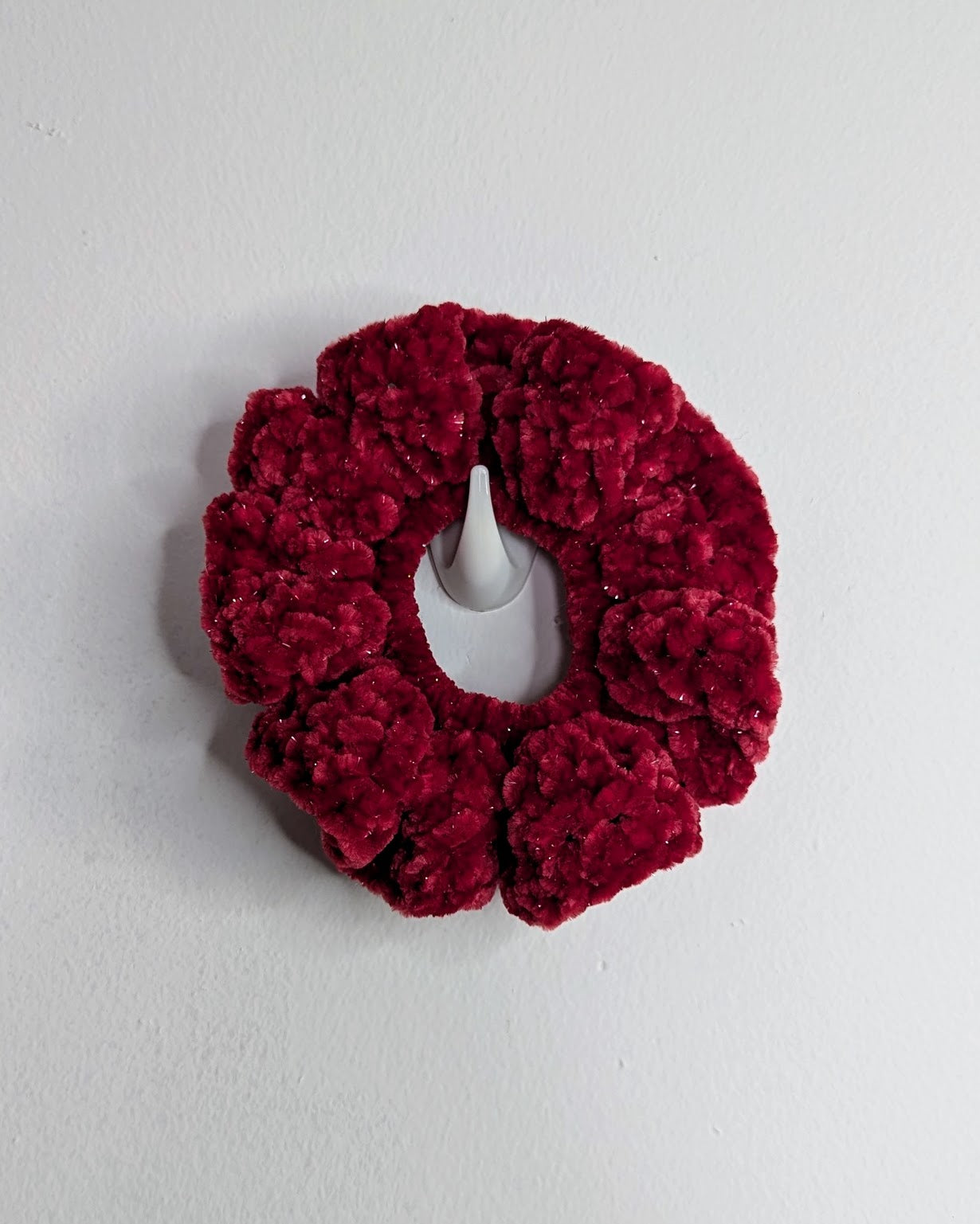 Velvet Ruffle Scrunchie (Coco Red Sparkle)