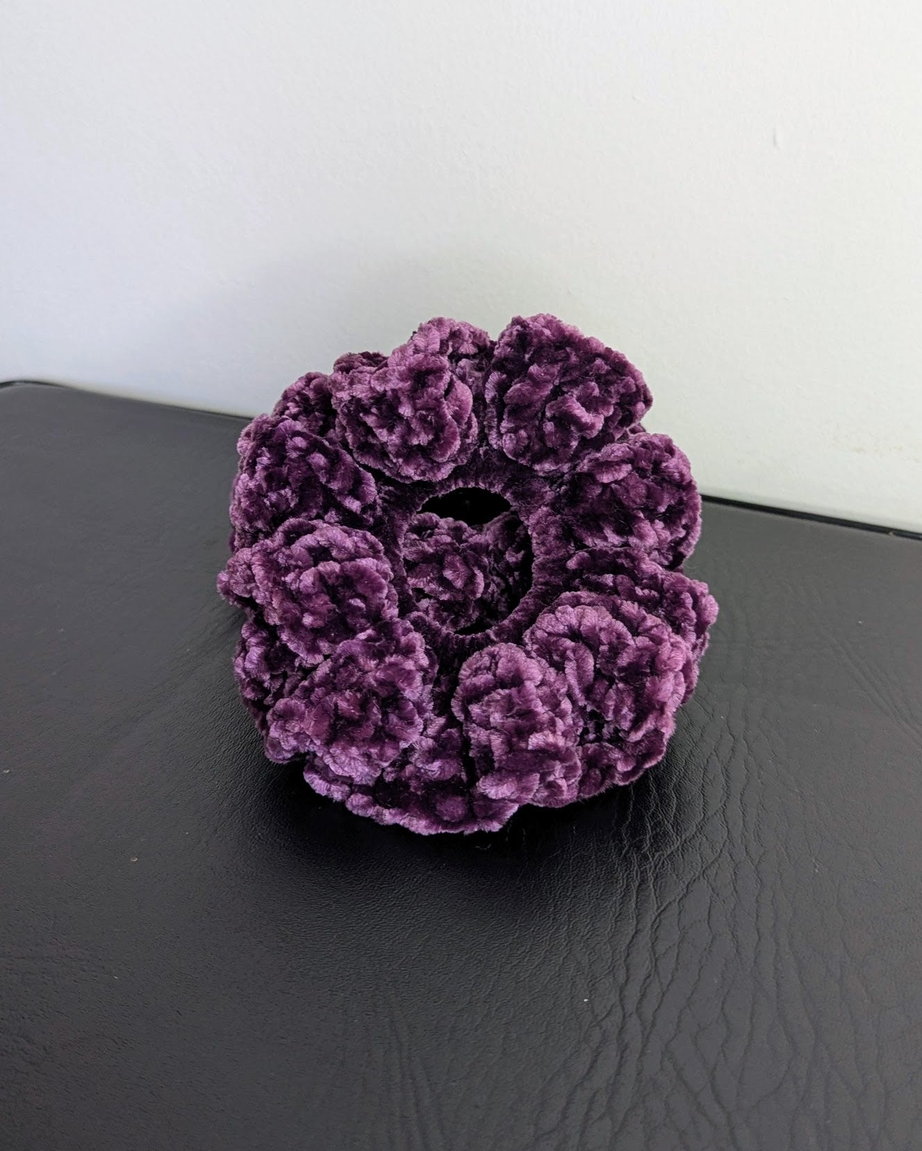 Velvet Ruffle Scrunchie (Majestic Purple)
