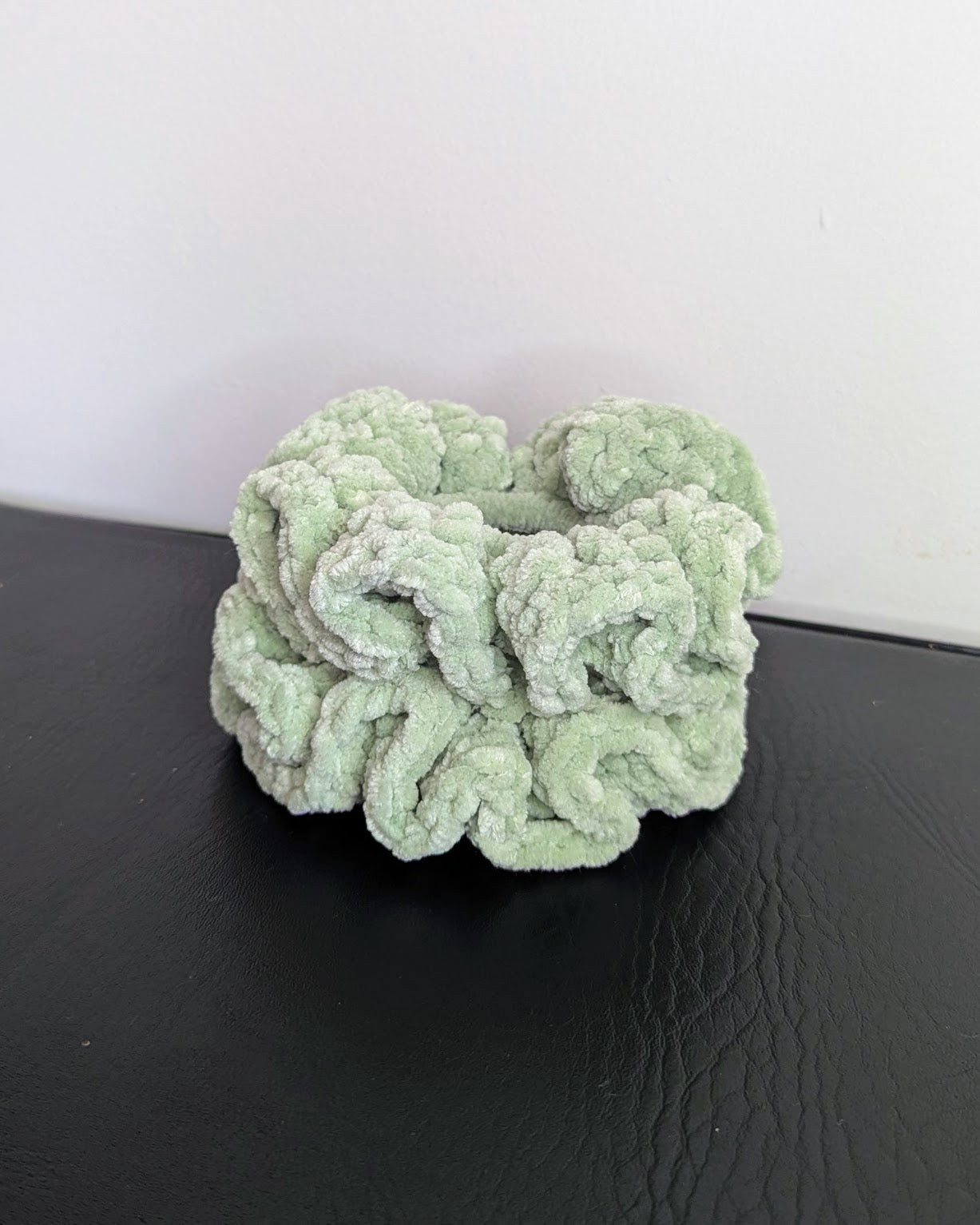 Microfiber Ruffle Scrunchie (Sage)