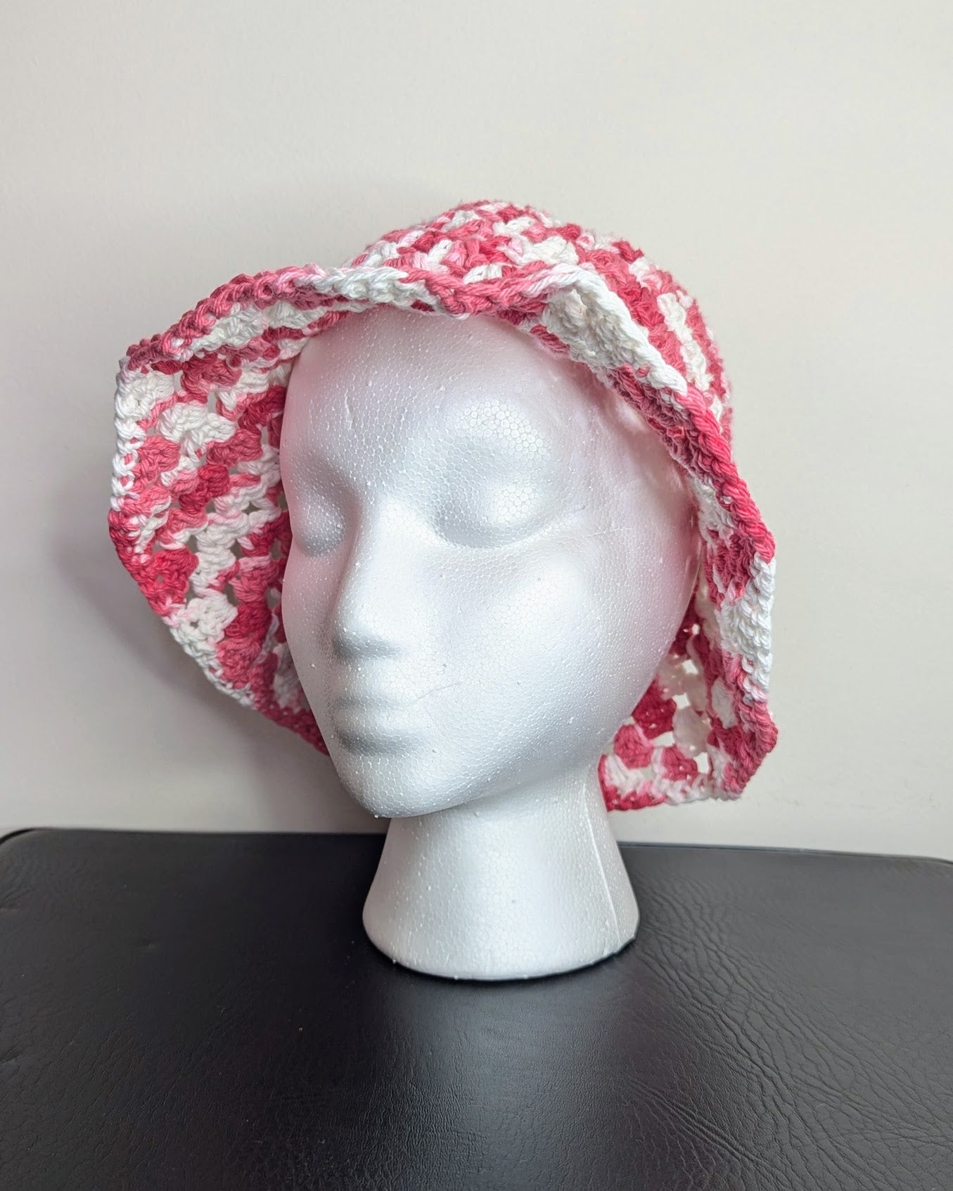 Granny Stitch Crochet Bucket Hat (Azalea Ombre)