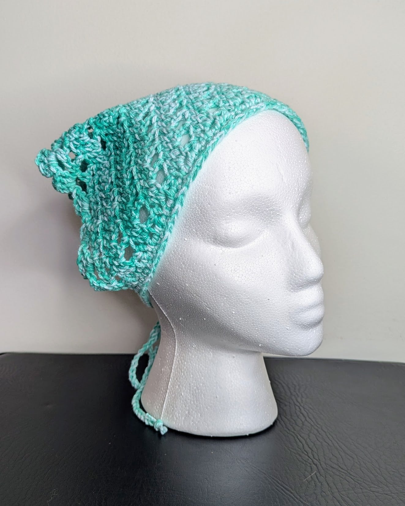 Windowpane Crochet Bandana (Spring Green Splash)