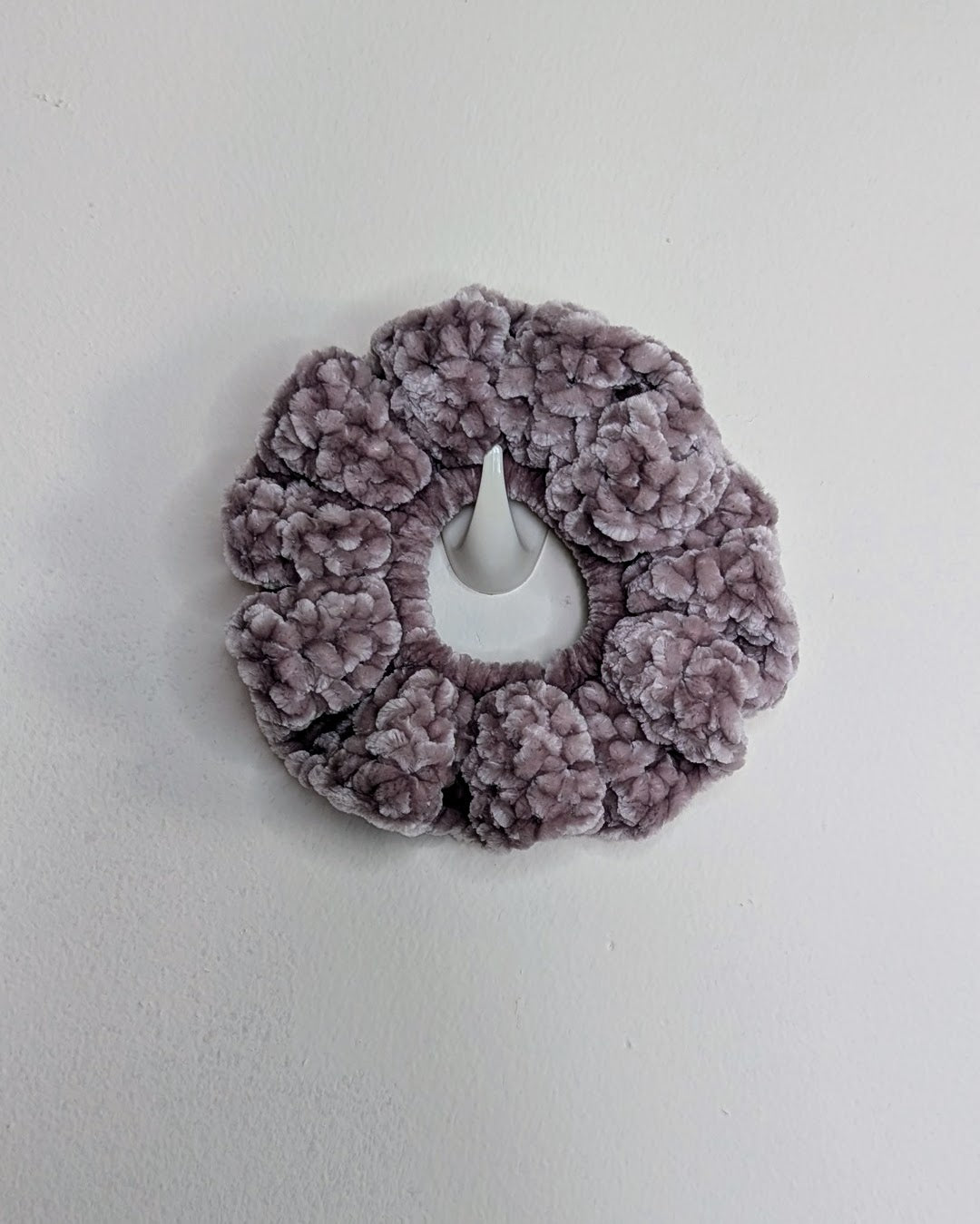 Velvet Ruffle Scrunchie (Soft Taupe)