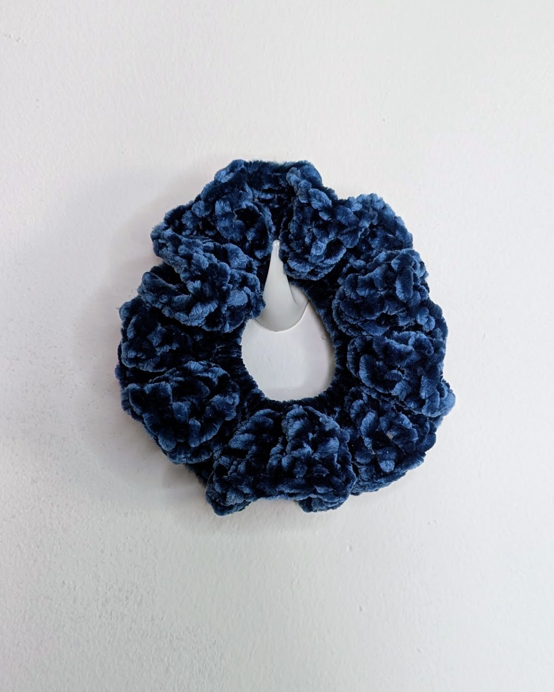 Velvet Ruffle Scrunchie (Midnight Sea)