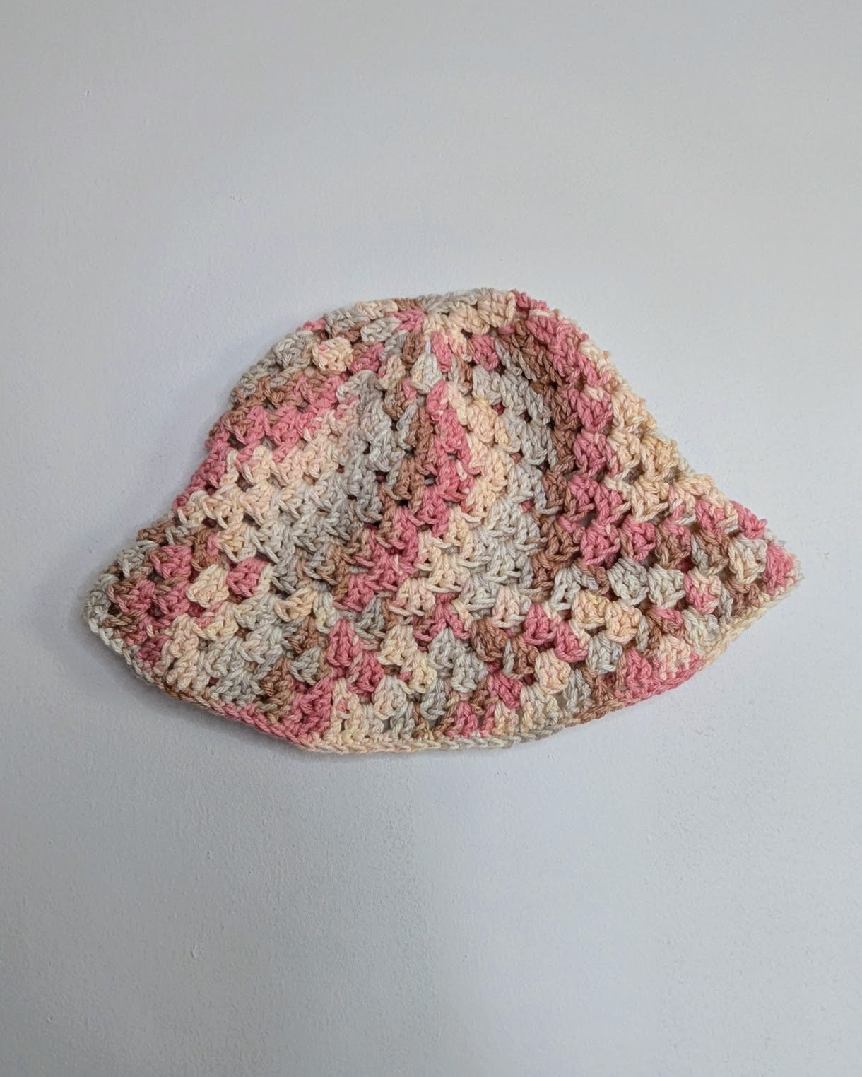 Granny Stitch Crochet Bucket Hat (Soft Terracotta Ombre)