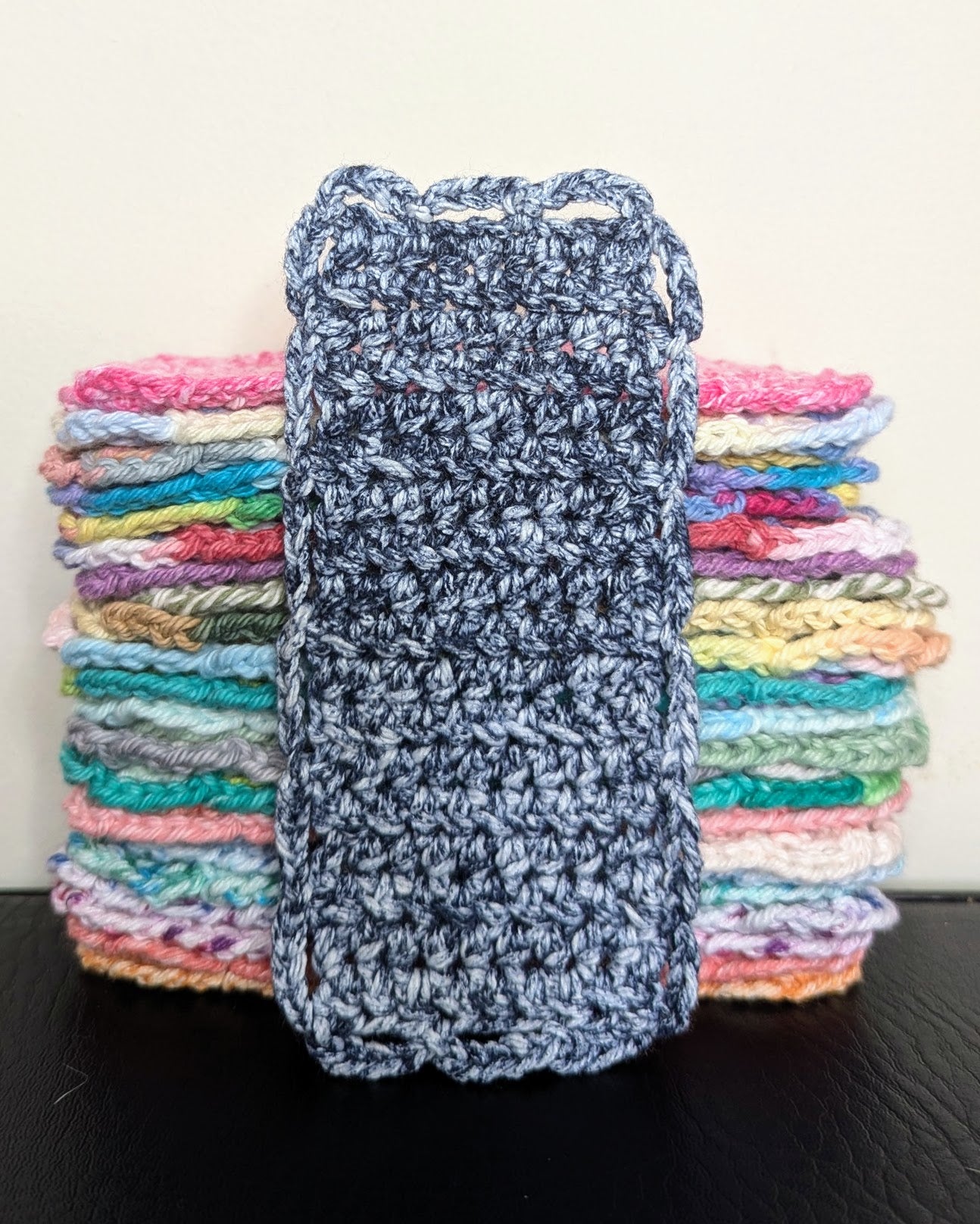 Simple Scallops Crochet Bookmark (Navy Splash)