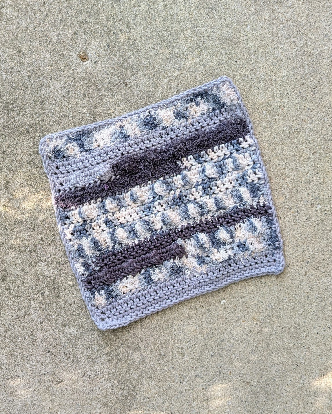 Crochet Bobble Dishcloth Set (Cream Team)