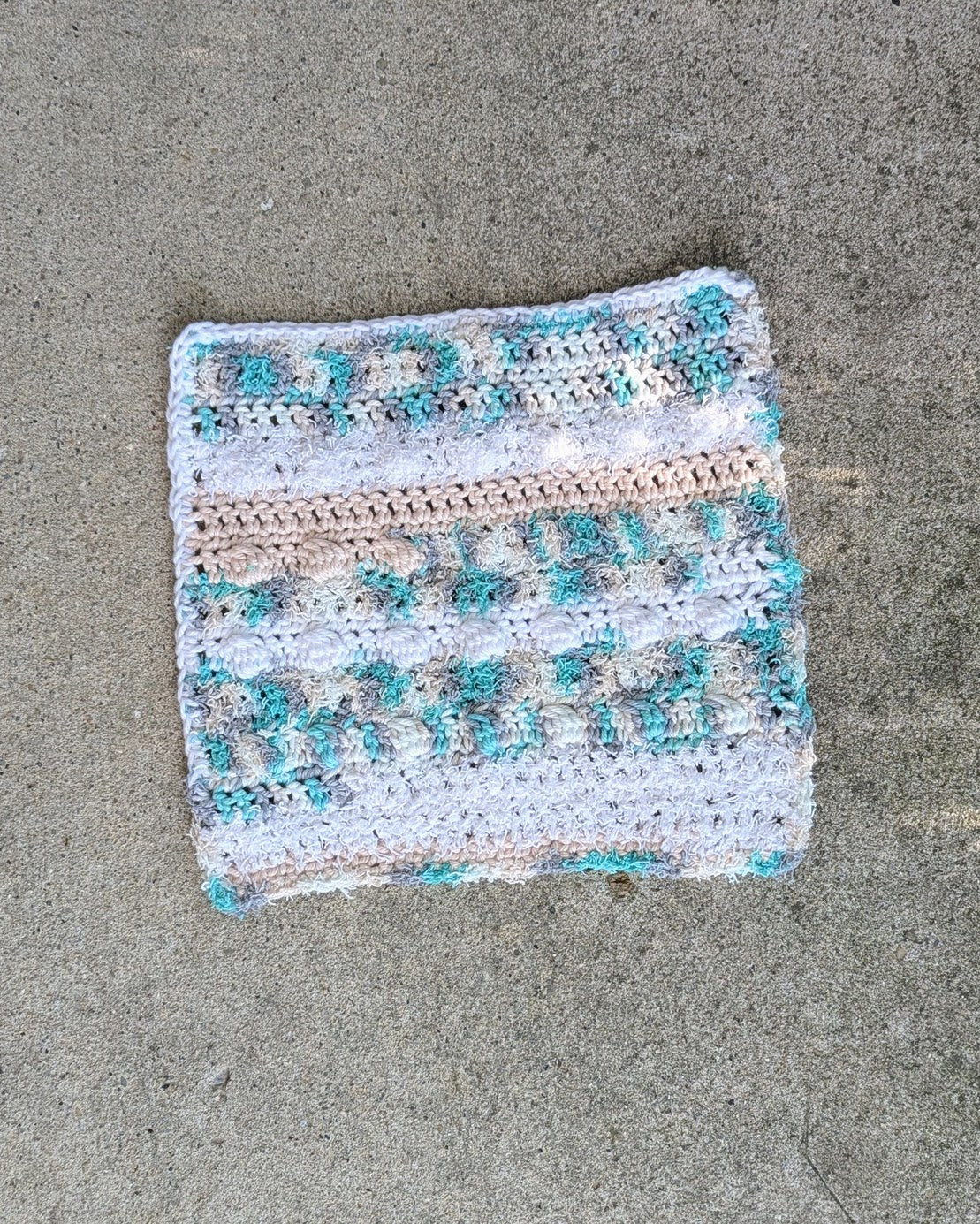 Crochet Bobble Dishcloth Set (Teal Dreams)