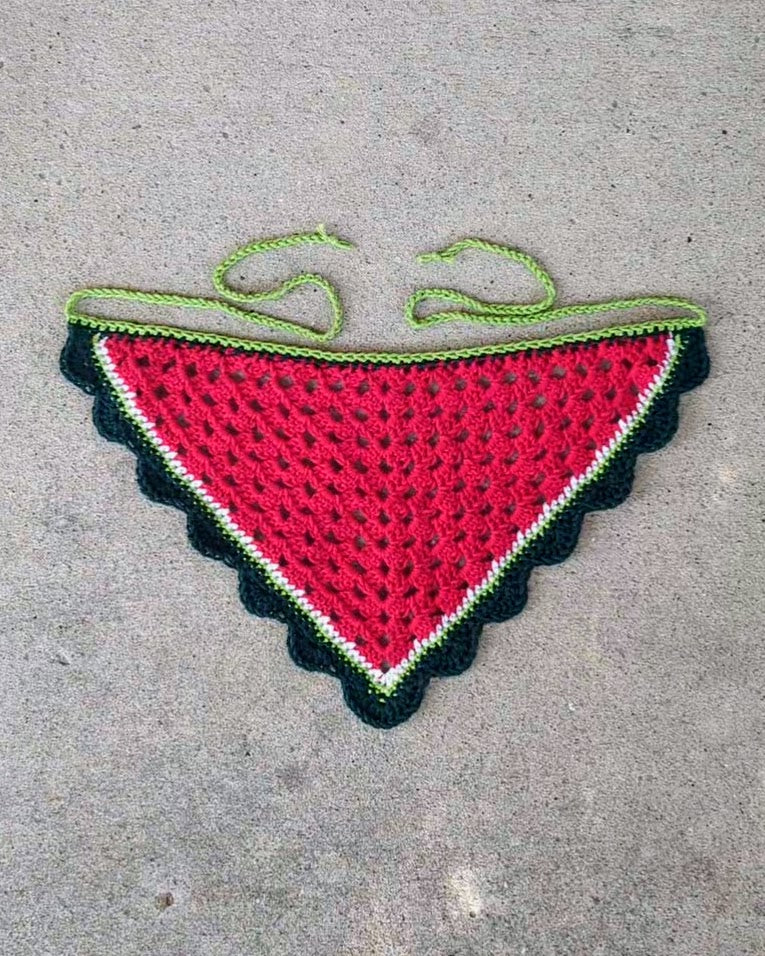 Watermelon Crochet Bandana