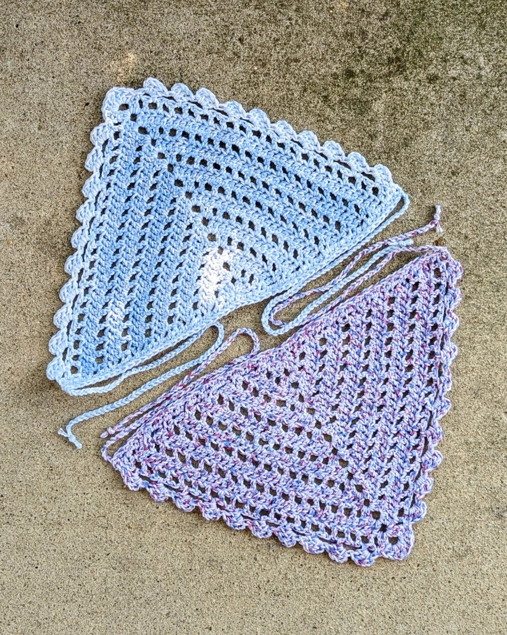 Windowpane Crochet Bandana (Sky Splash)