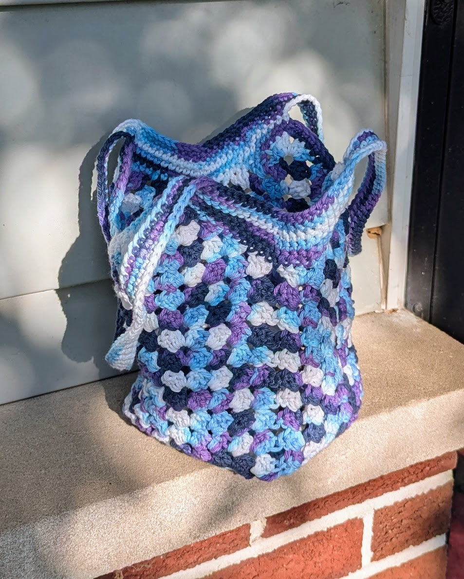 Square Bottom Granny Bag (Small Moondance Ombre)