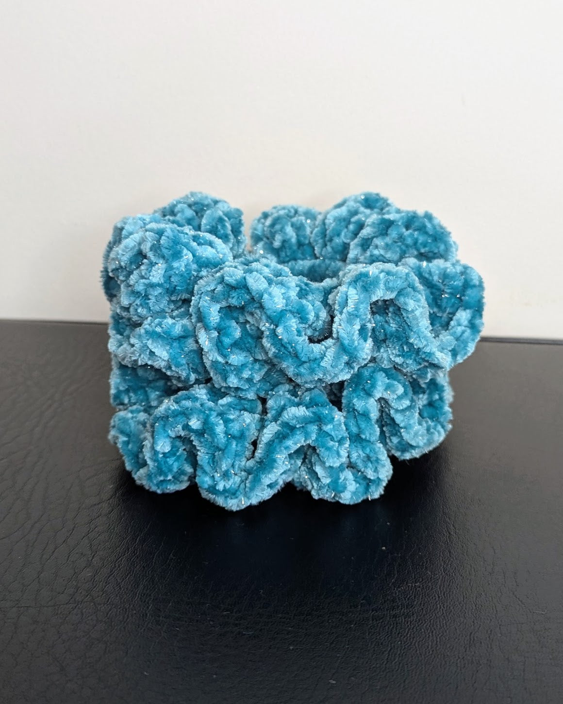 Velvet Ruffle Scrunchie (Biscay Bay Sparkle)