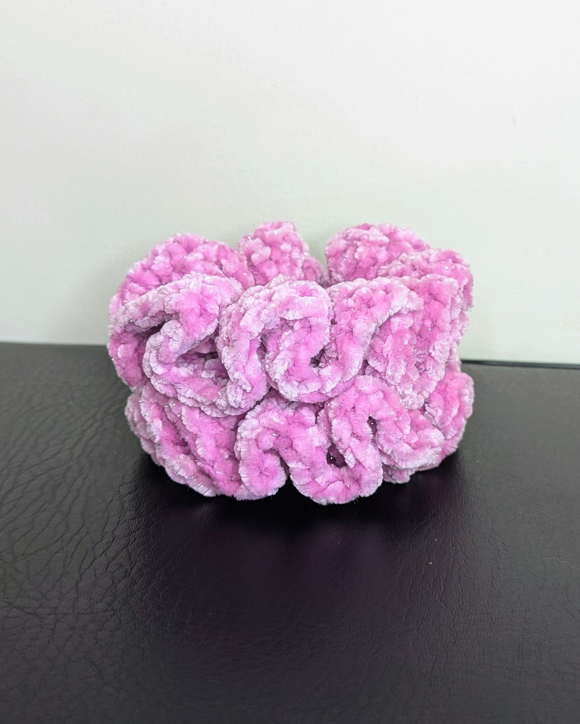 Velvet Ruffle Scrunchie (Violet Tulle Sparkle)