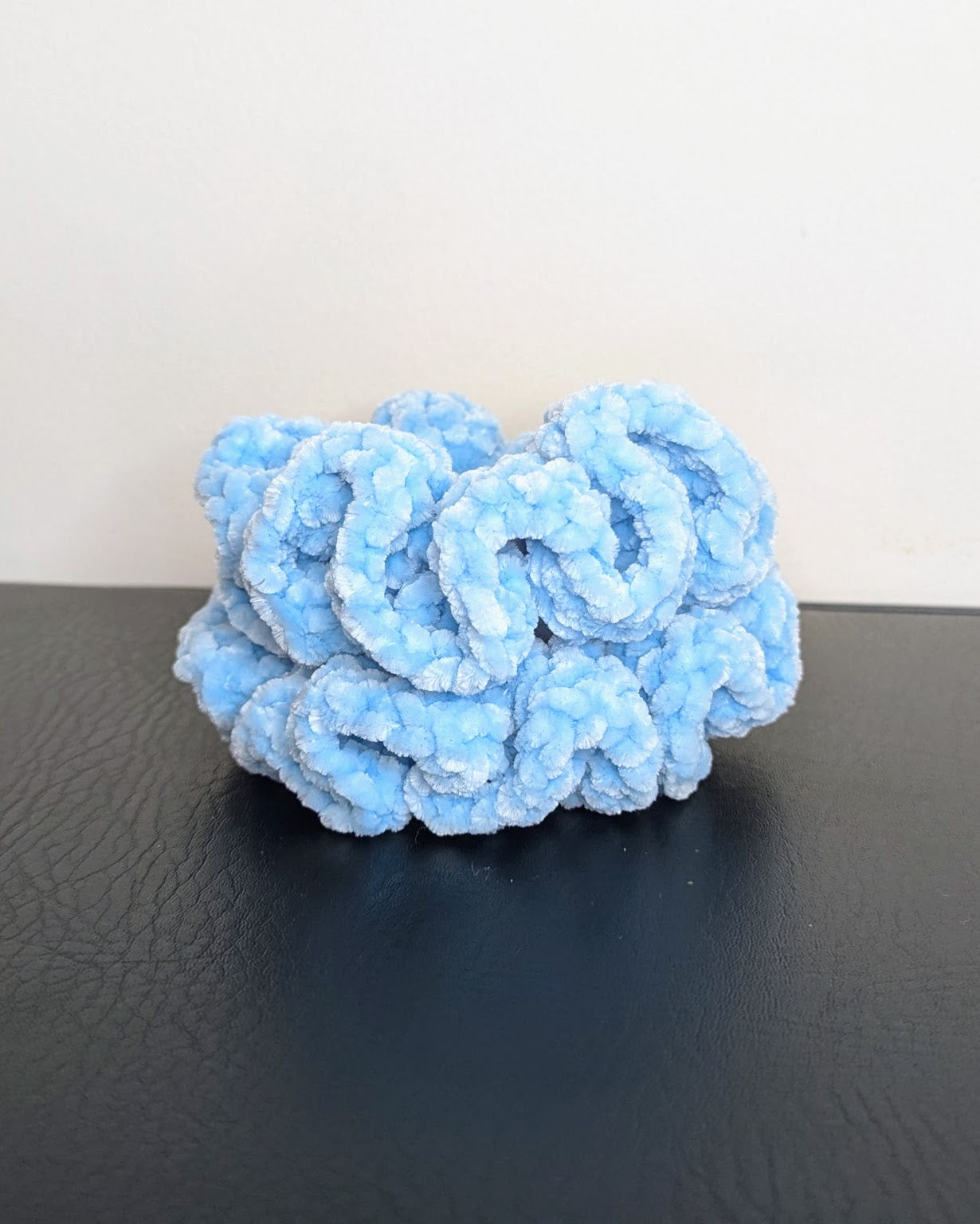 Velvet Ruffle Scrunchie (Sky)