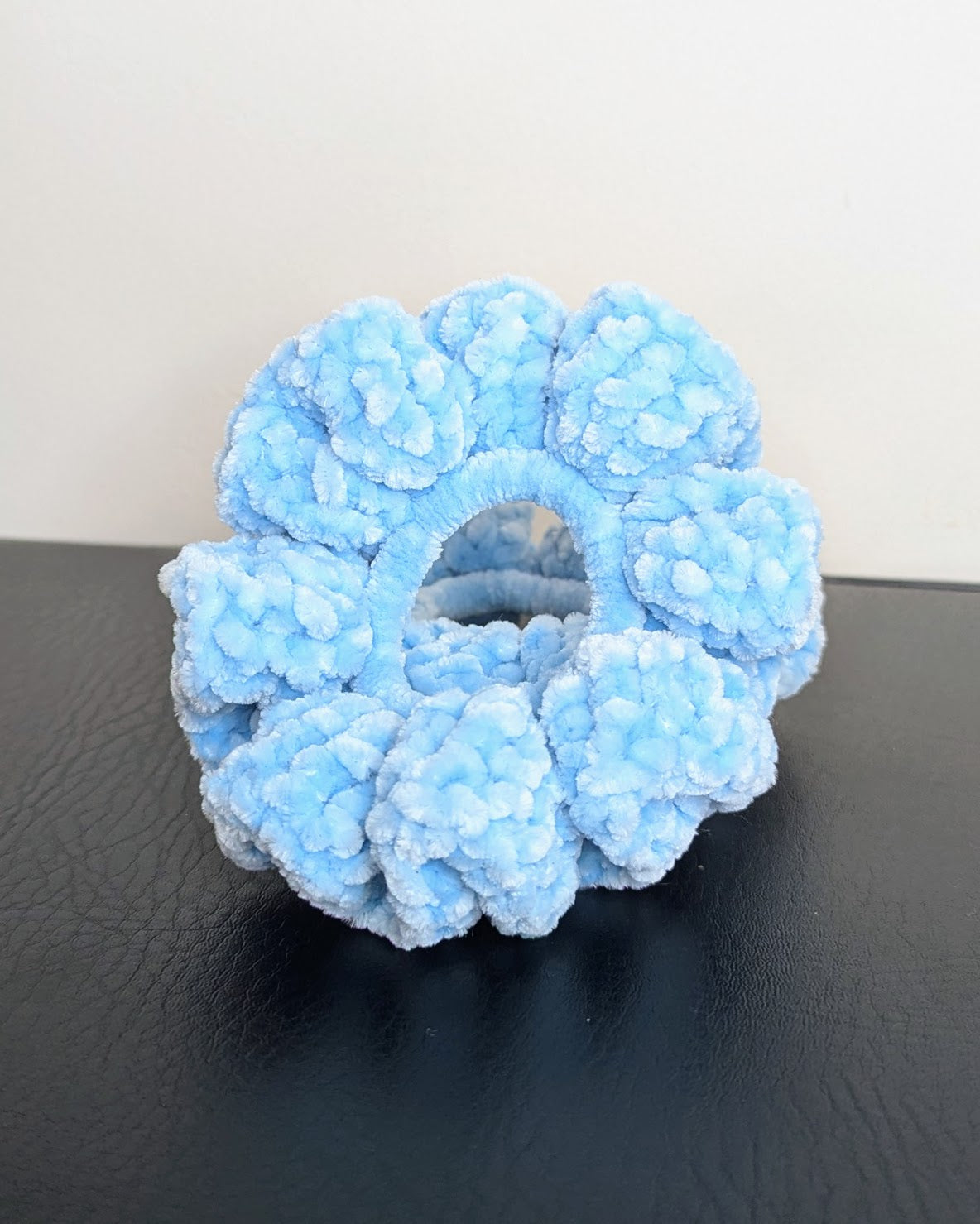 Velvet Ruffle Scrunchie (Sky)