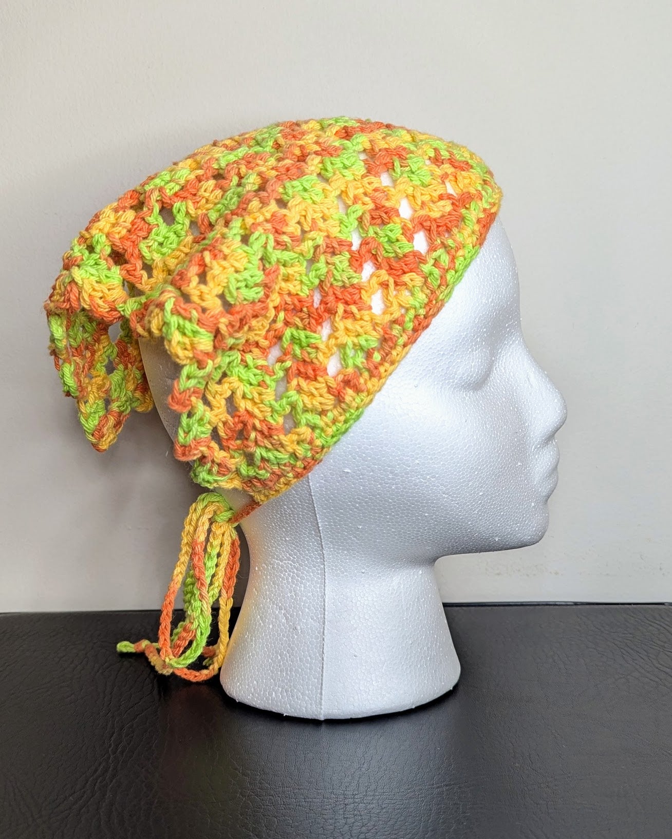 Windowpane Crochet Bandana (Citrus Ombre)