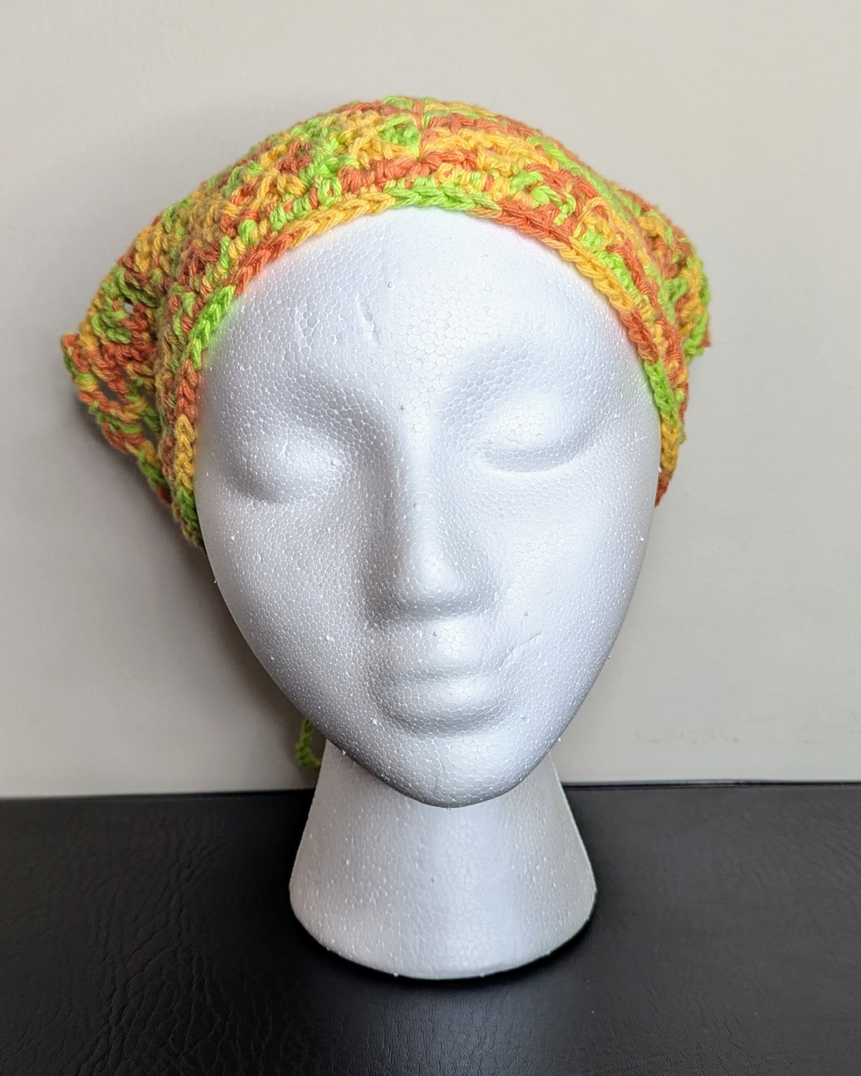 Windowpane Crochet Bandana (Citrus Ombre)