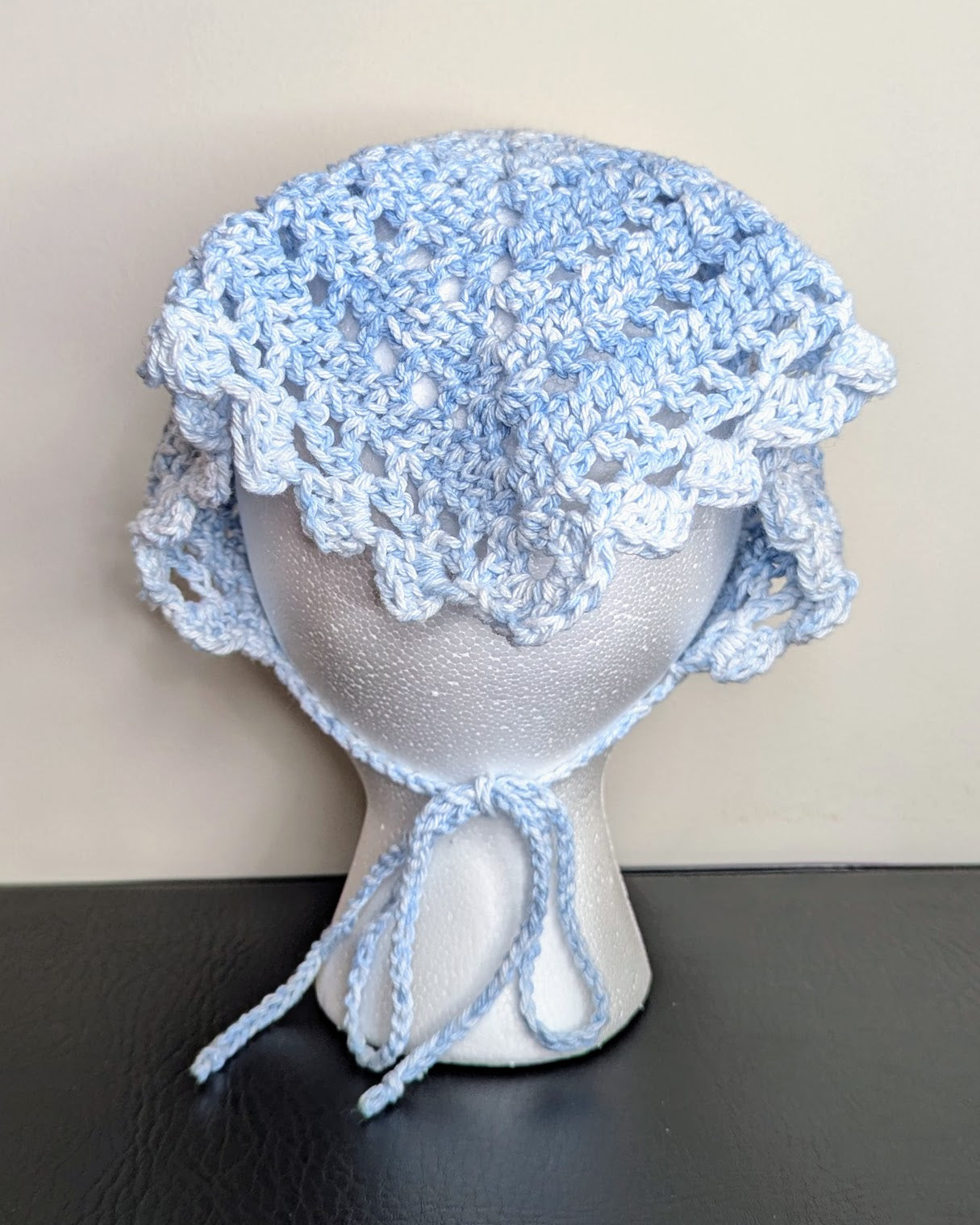 Windowpane Crochet Bandana (Sky Splash)