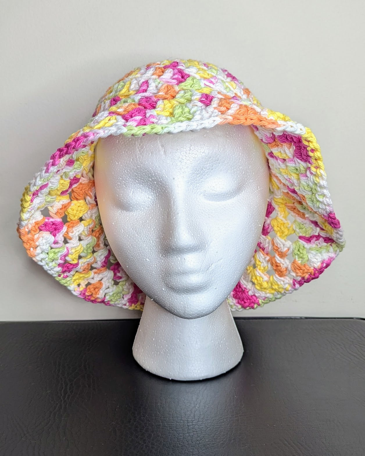 Granny Stitch Crochet Bucket Hat (Over the Rainbow Ombre)