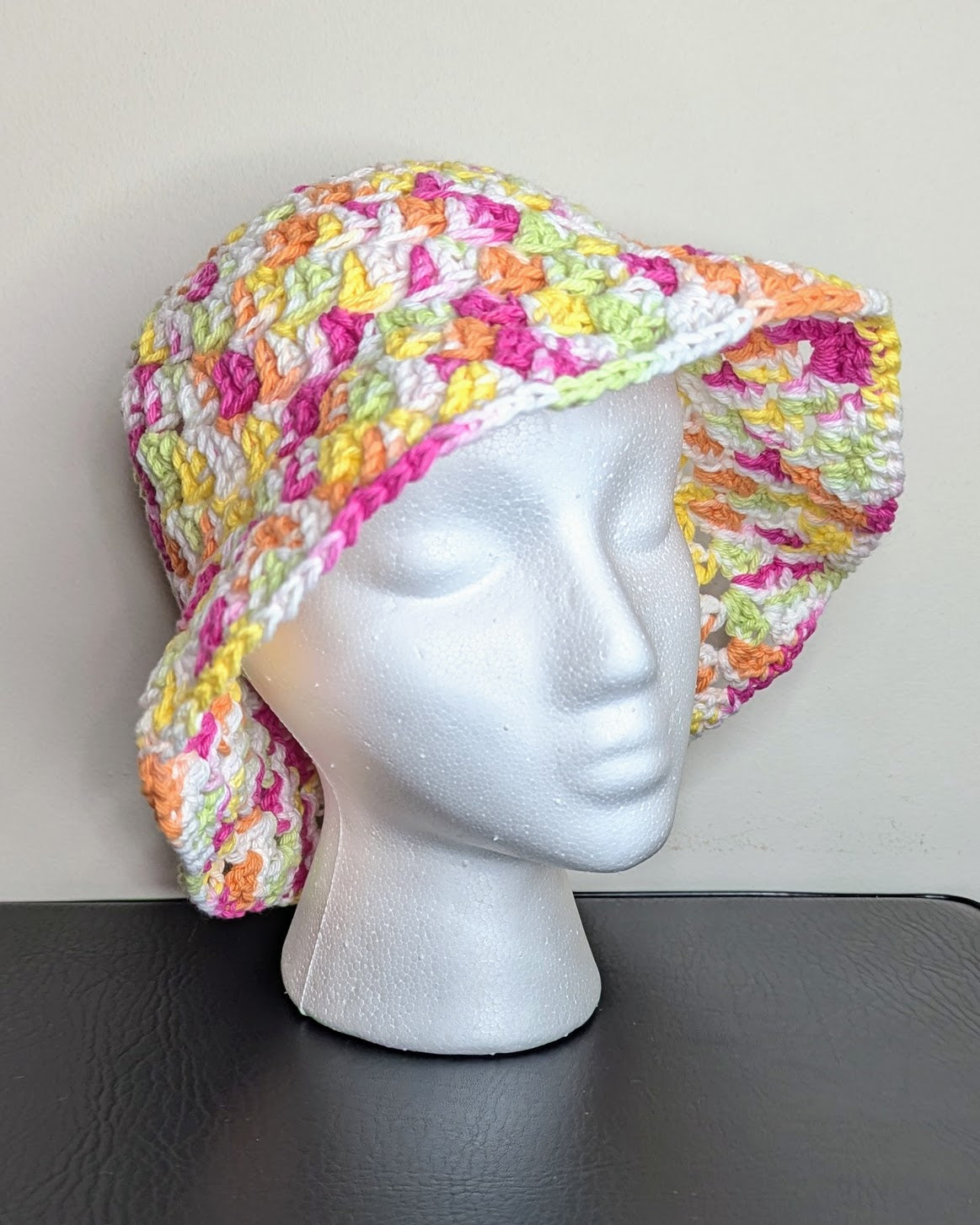 Granny Stitch Crochet Bucket Hat (Over the Rainbow Ombre)