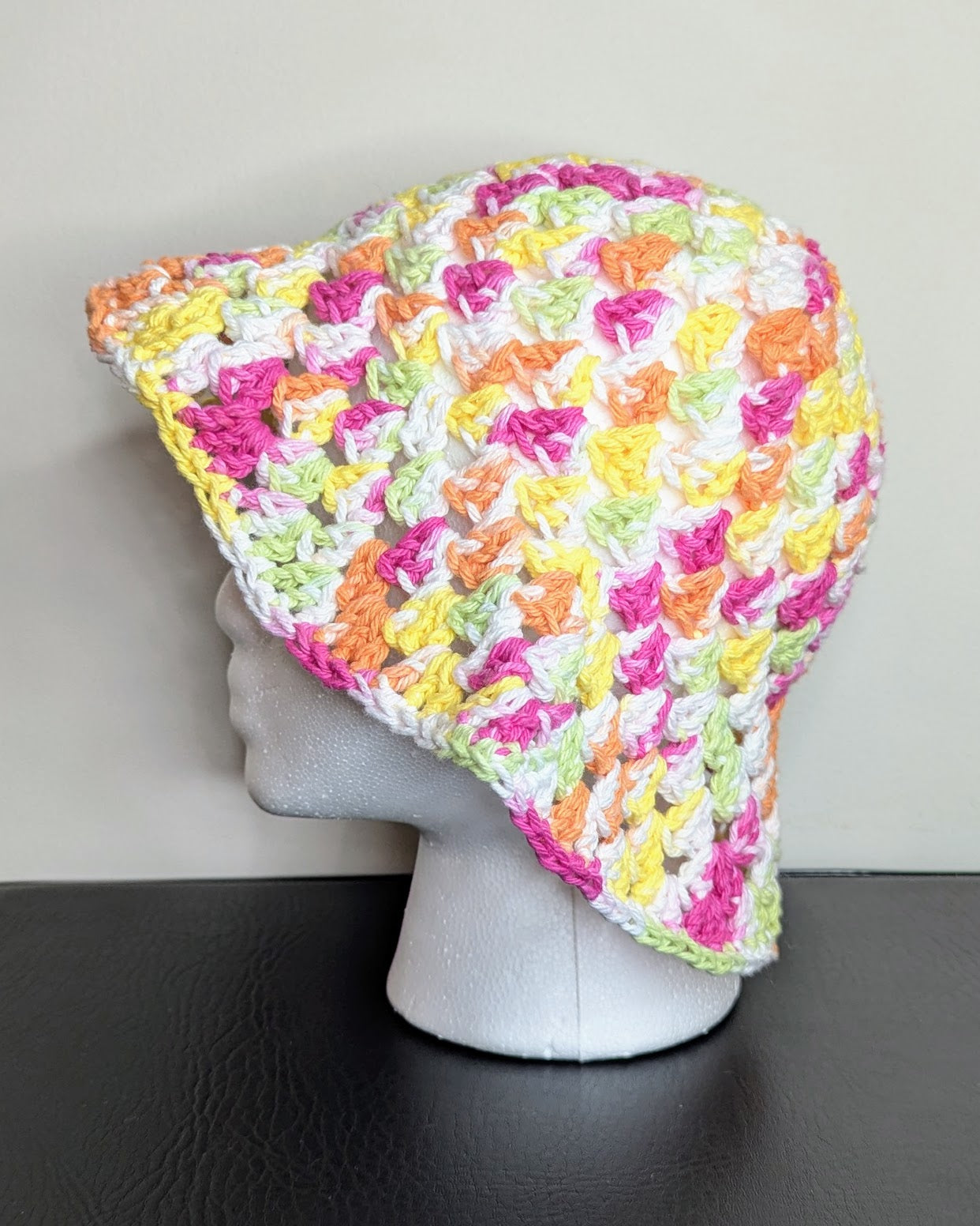 Granny Stitch Crochet Bucket Hat (Over the Rainbow Ombre)