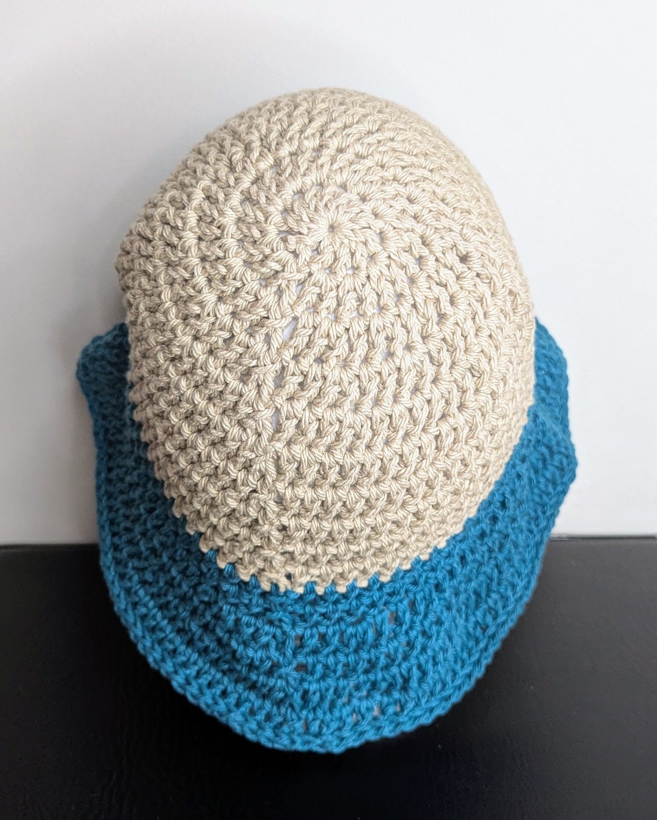 Two-Tone Bucket Hat (Jute & Teal)
