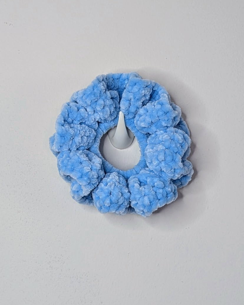 Velvet Ruffle Scrunchie (Sky)