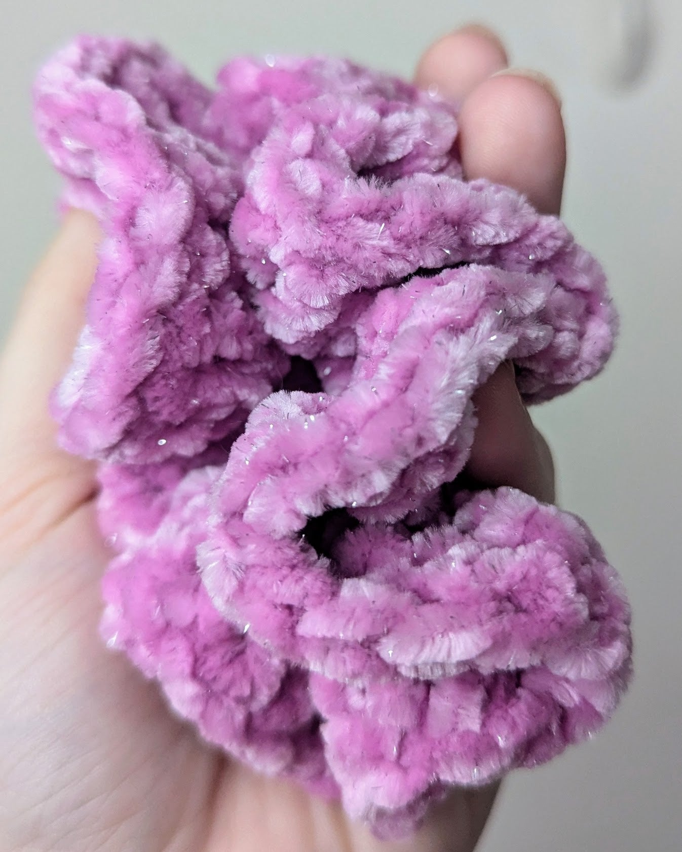 Velvet Ruffle Scrunchie (Violet Tulle Sparkle)