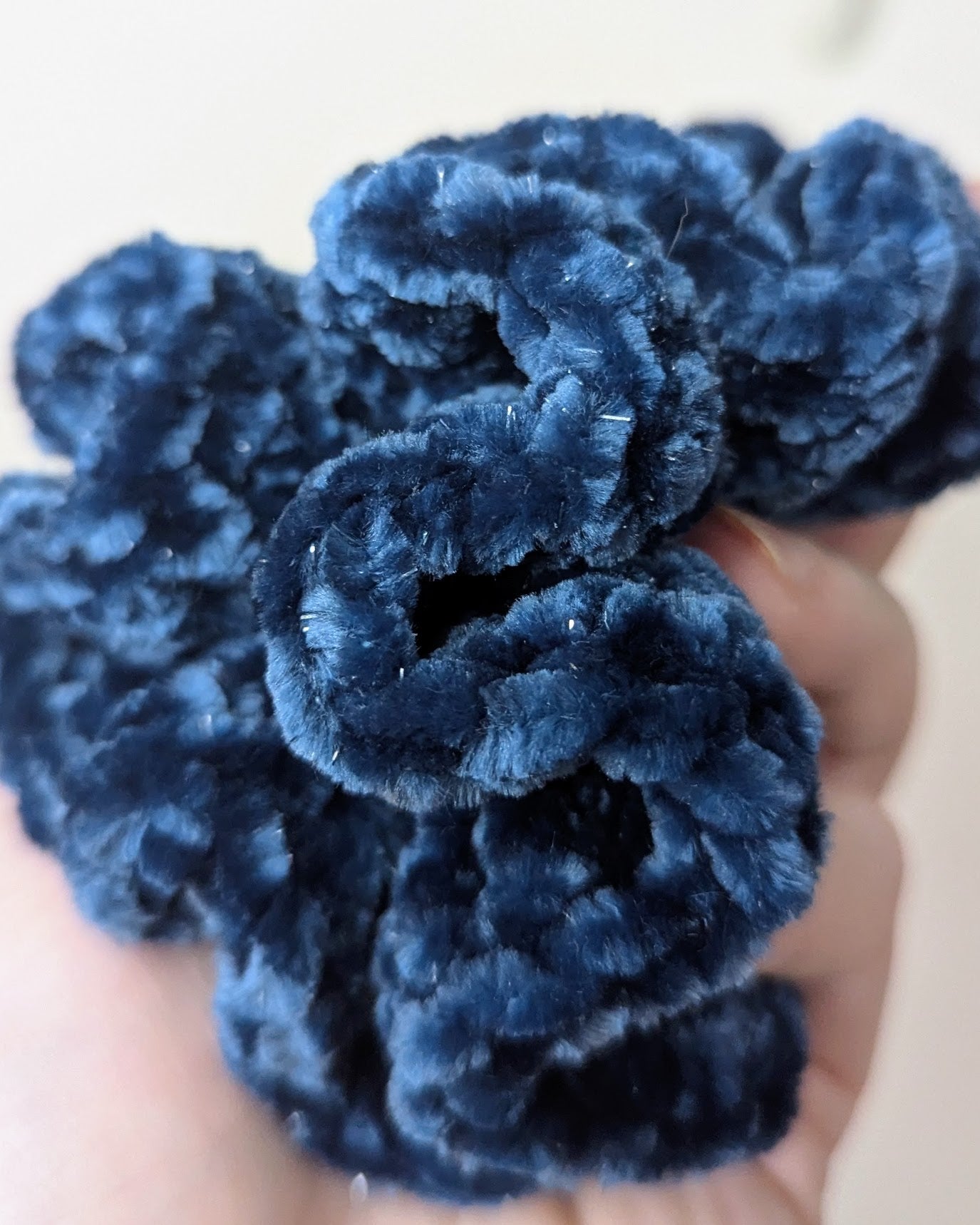 Velvet Ruffle Scrunchie (Midnight Sea Sparkle)
