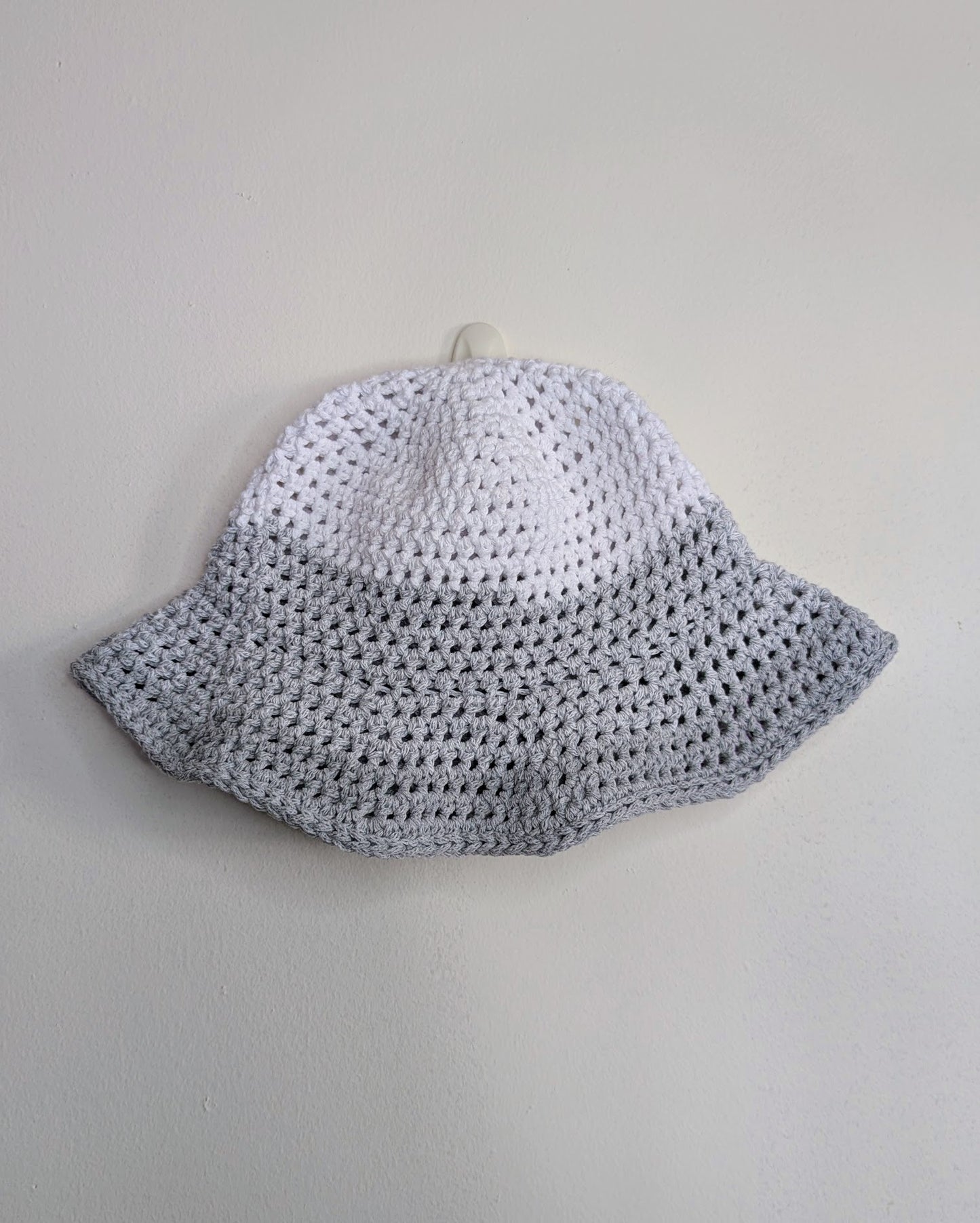 Recycled Cotton Crochet Bucket Hat - Grays